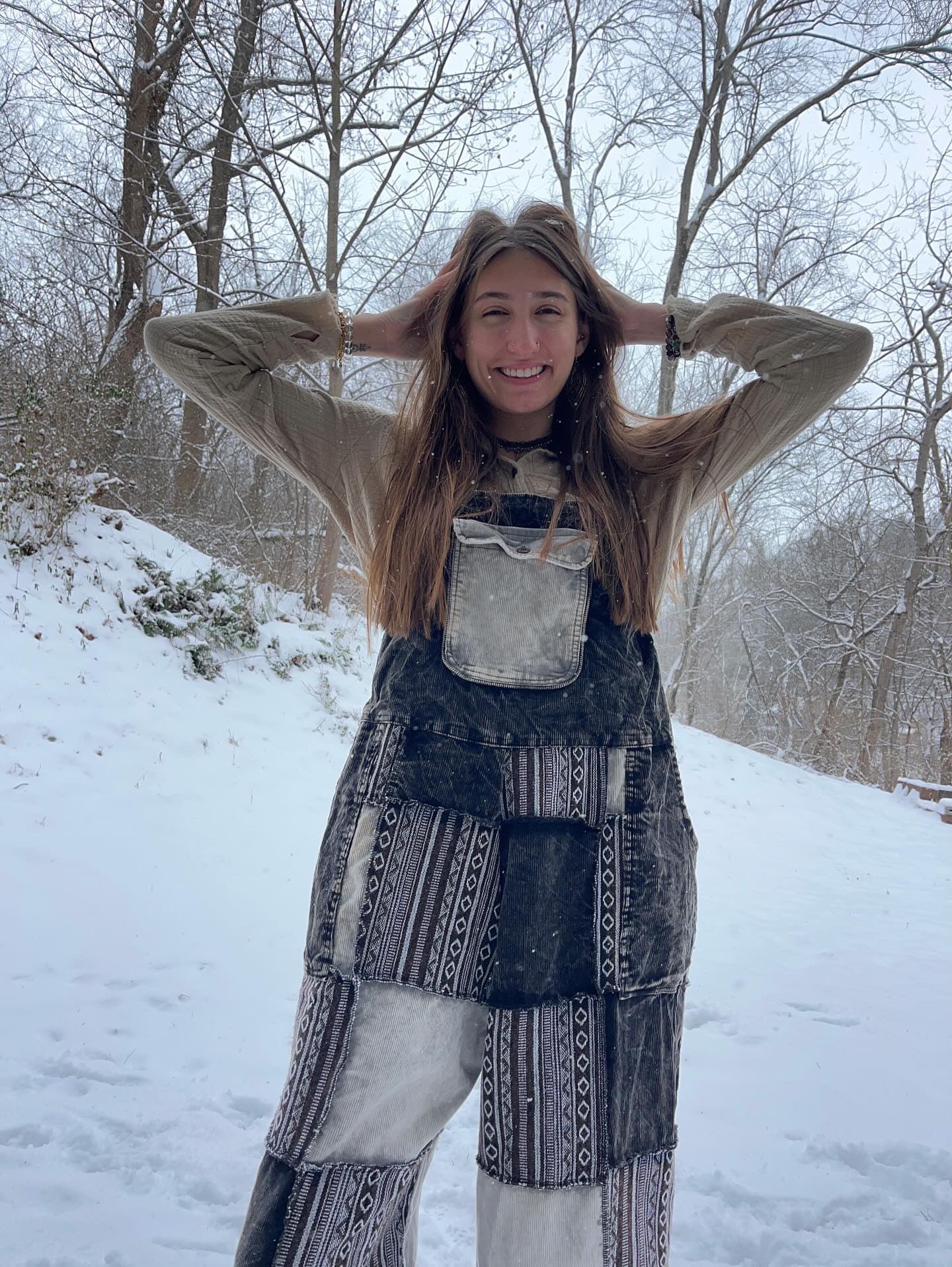 Cotton Hippie Handmade Gheri Patchwork Corduroy Mix Wide Leg Bohemian Overalls