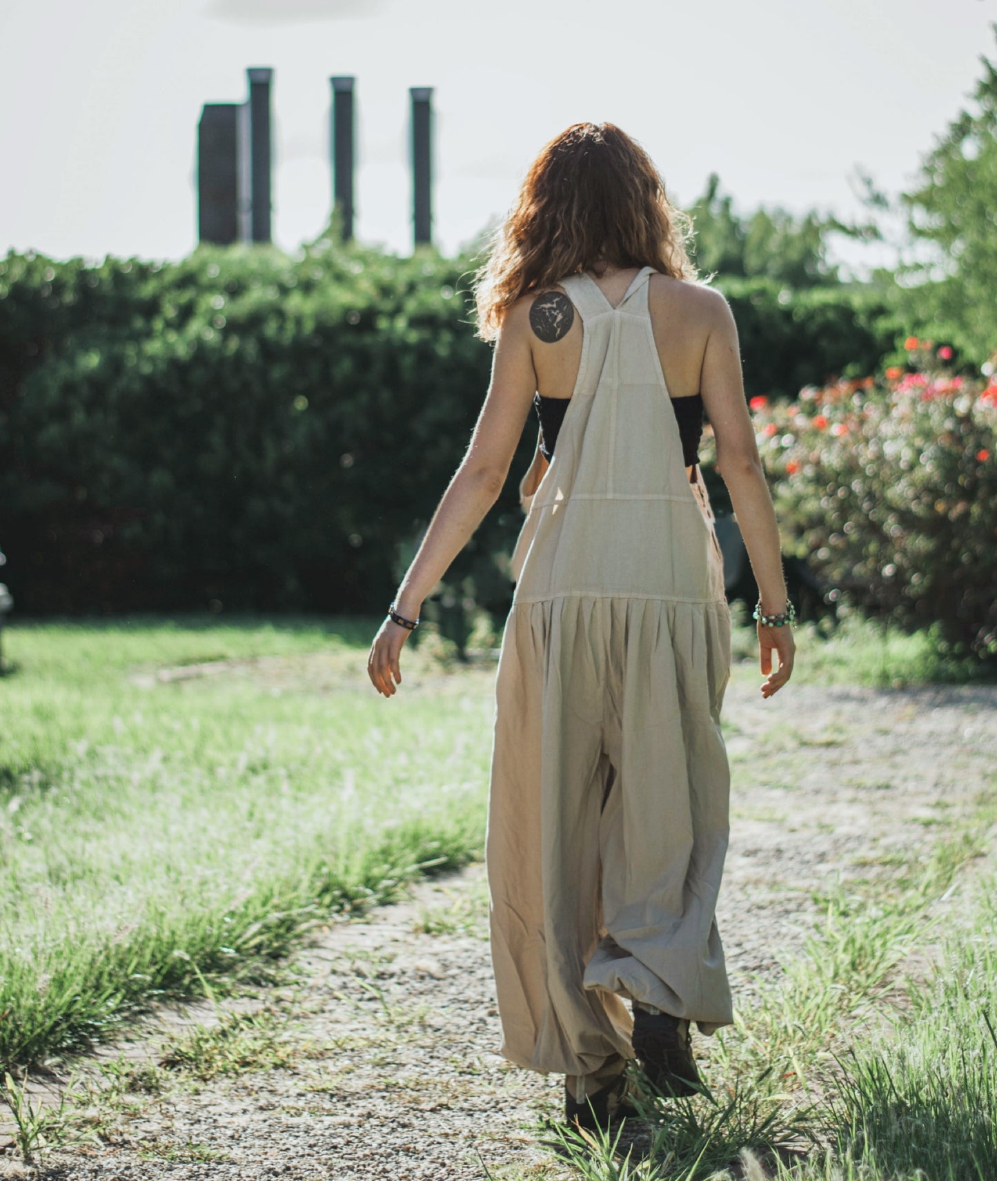 Cotton Hippie Handmade Solid Color Balloon Bohemian Overalls