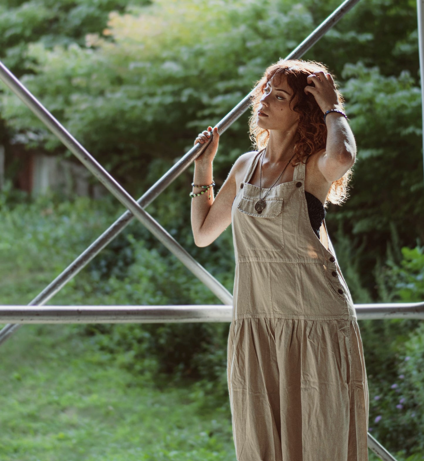 Cotton Hippie Handmade Solid Color Balloon Bohemian Overalls