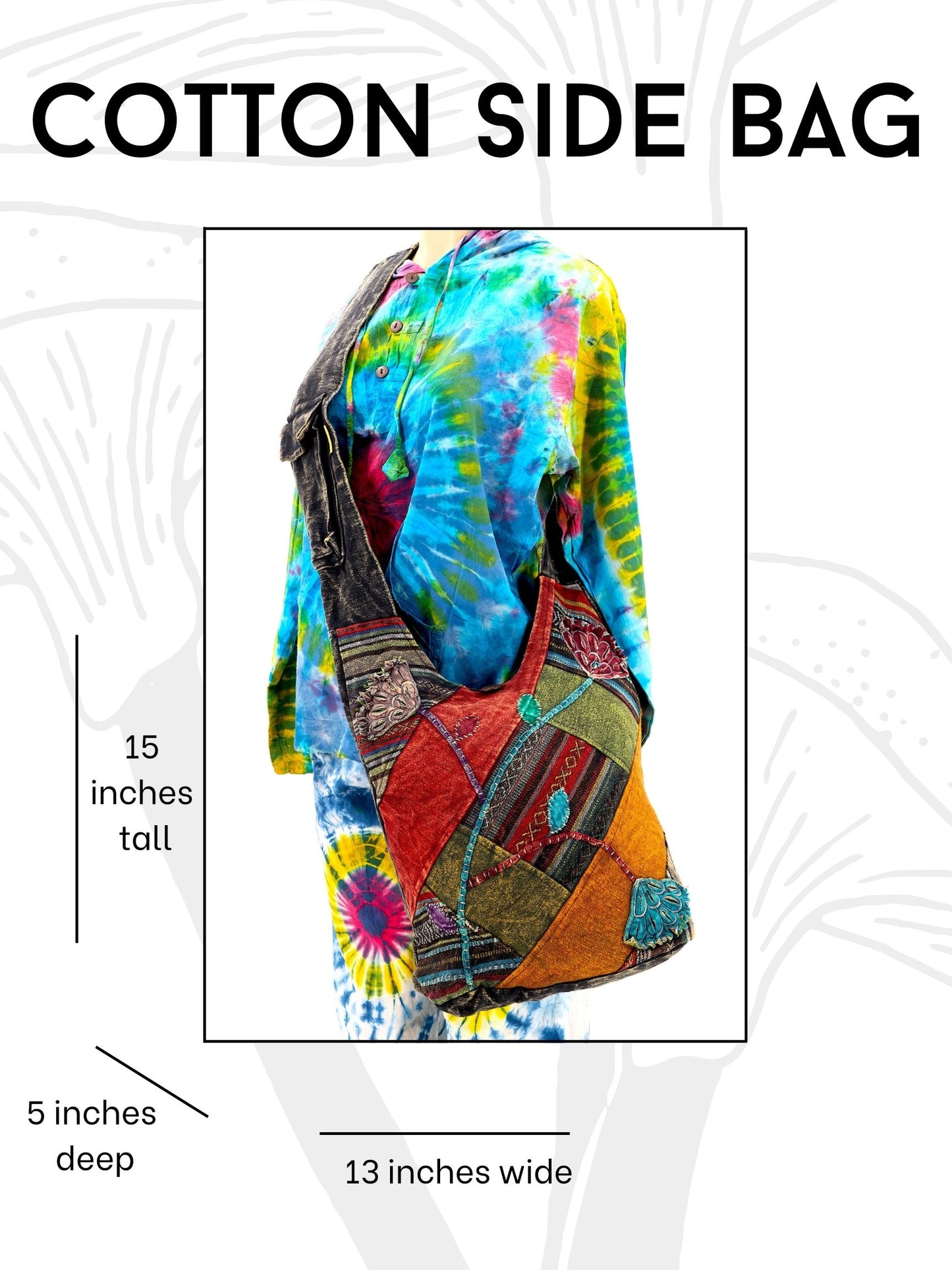 Cotton Flower Hand Embroidered Crossbody Bag