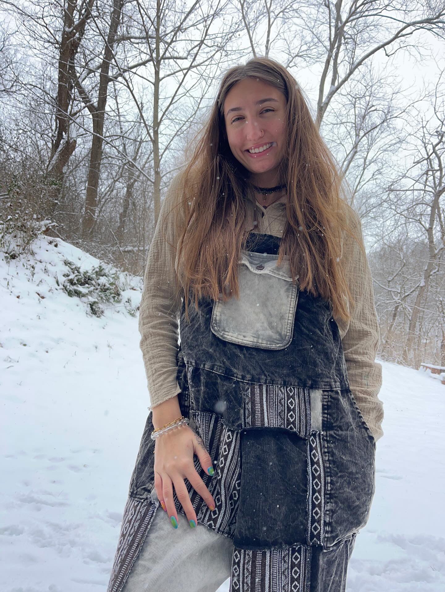 Cotton Hippie Handmade Gheri Patchwork Corduroy Mix Wide Leg Bohemian Overalls