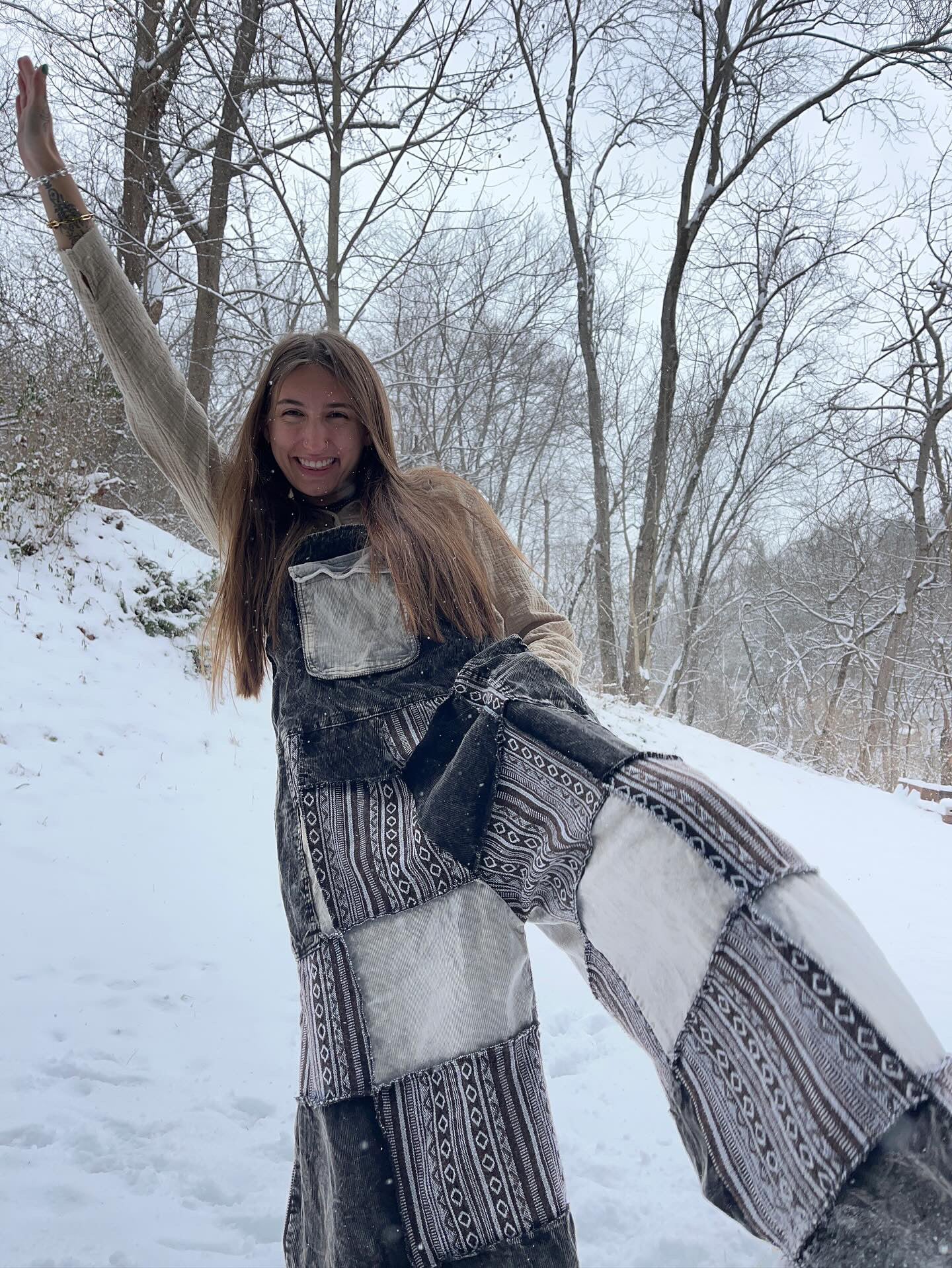 Cotton Hippie Handmade Gheri Patchwork Corduroy Mix Wide Leg Bohemian Overalls