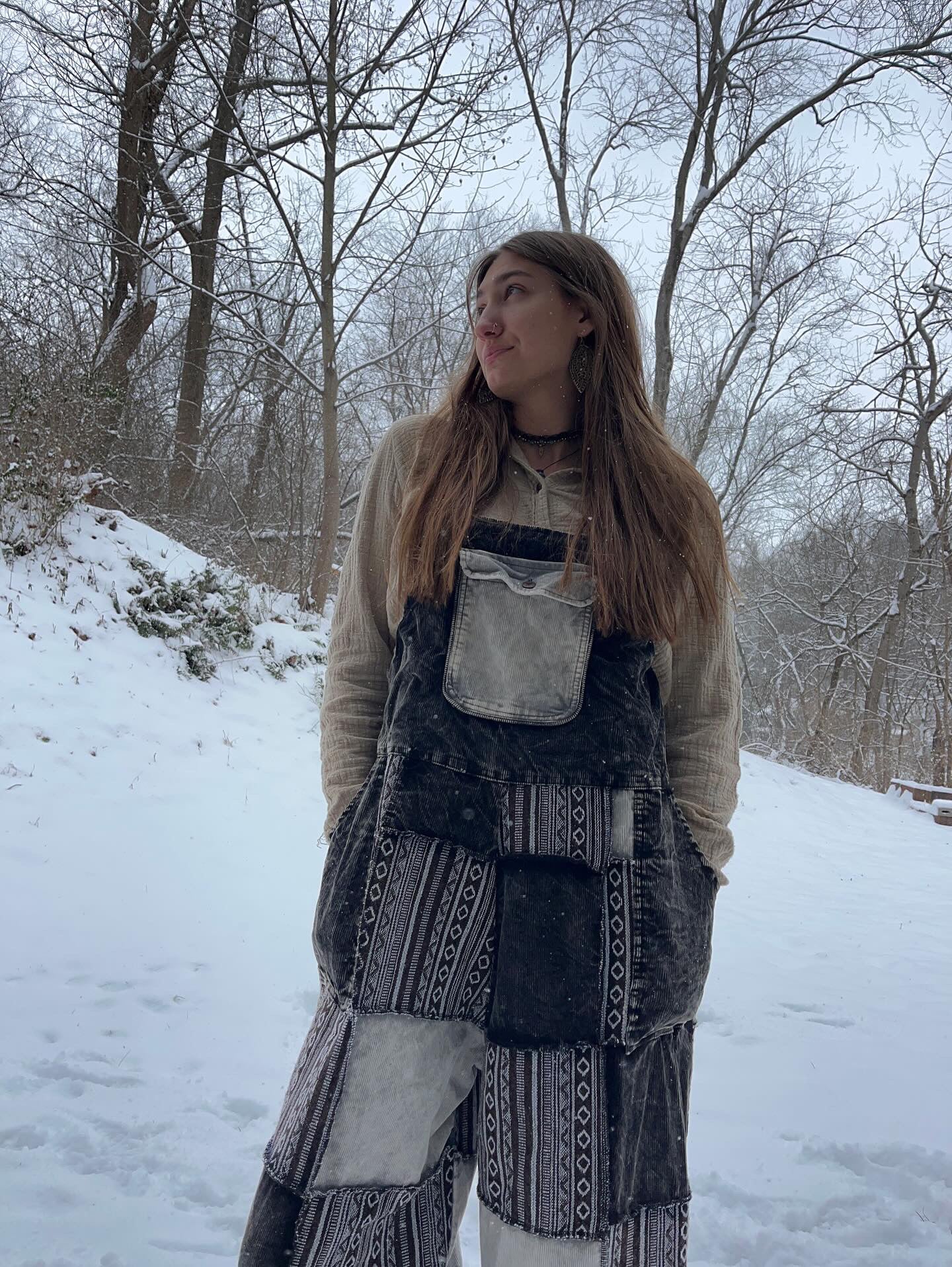 Cotton Hippie Handmade Gheri Patchwork Corduroy Mix Wide Leg Bohemian Overalls