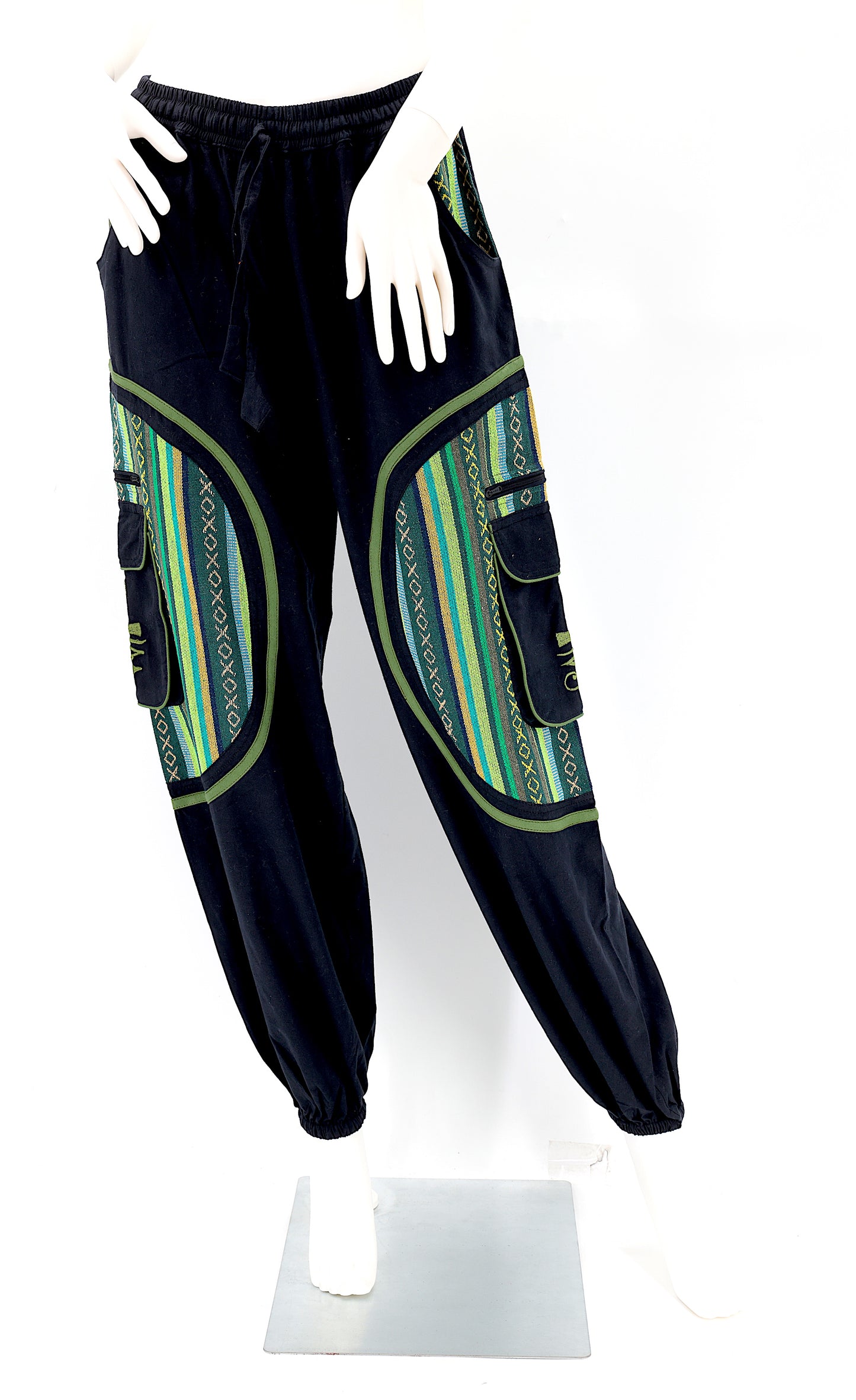 Free-spirited fashion straight-leg pants with spiritual embroidery