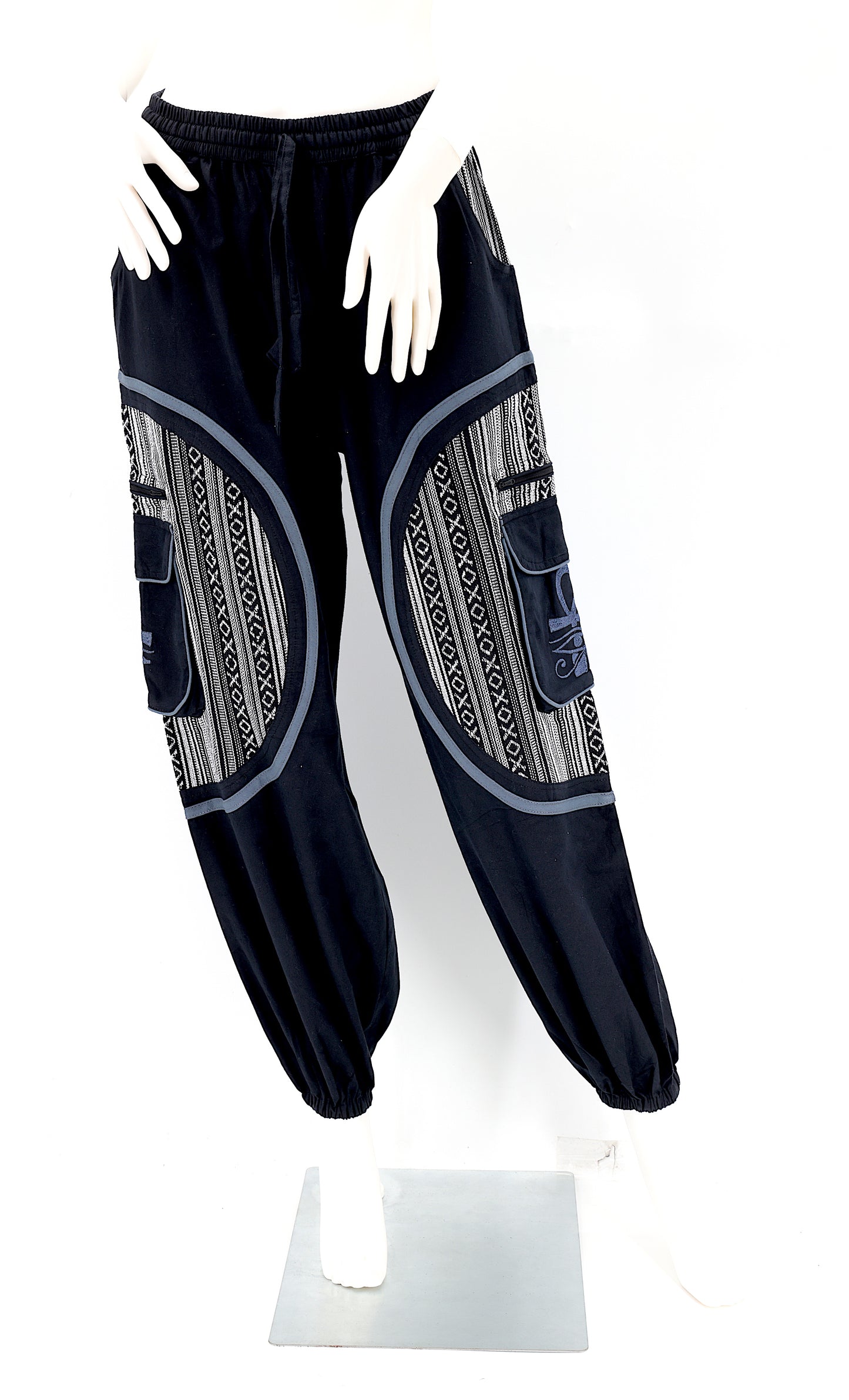 Free-spirited fashion straight-leg pants with spiritual embroidery