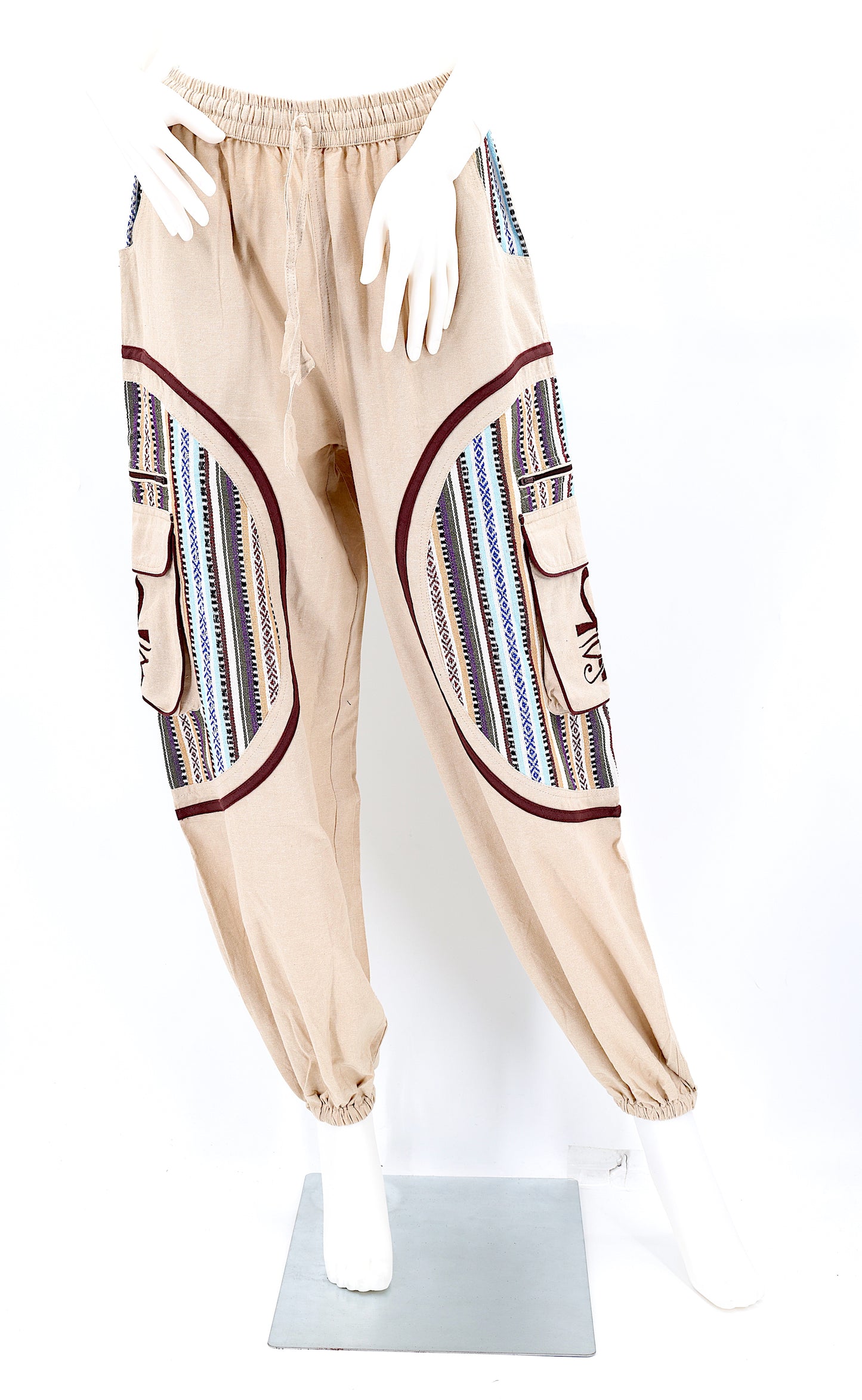 Free-spirited fashion straight-leg pants with spiritual embroidery