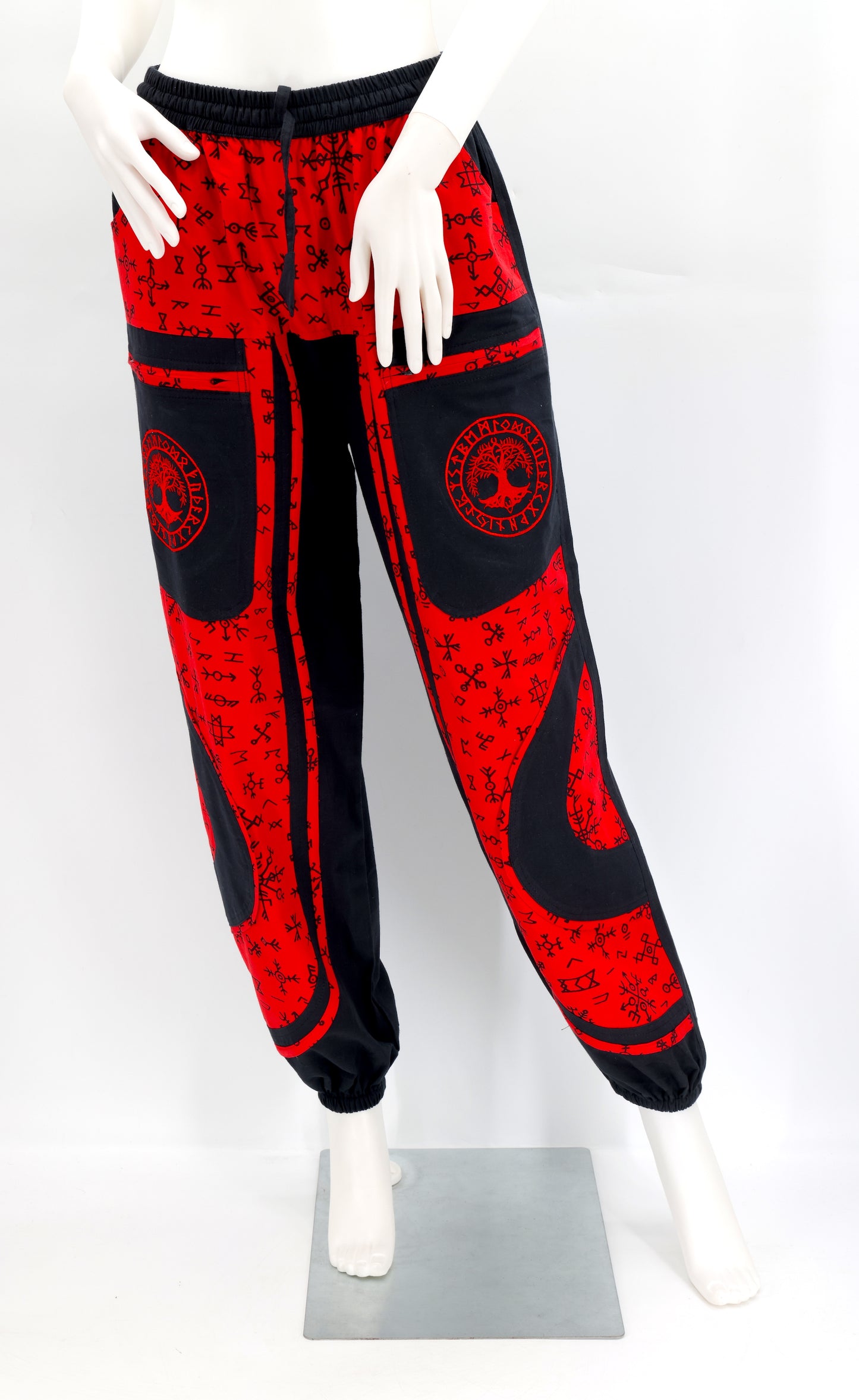 Yggdrasil Nordische Runen Hose | Haremshose mit gesticktem Wikinger-Symbol