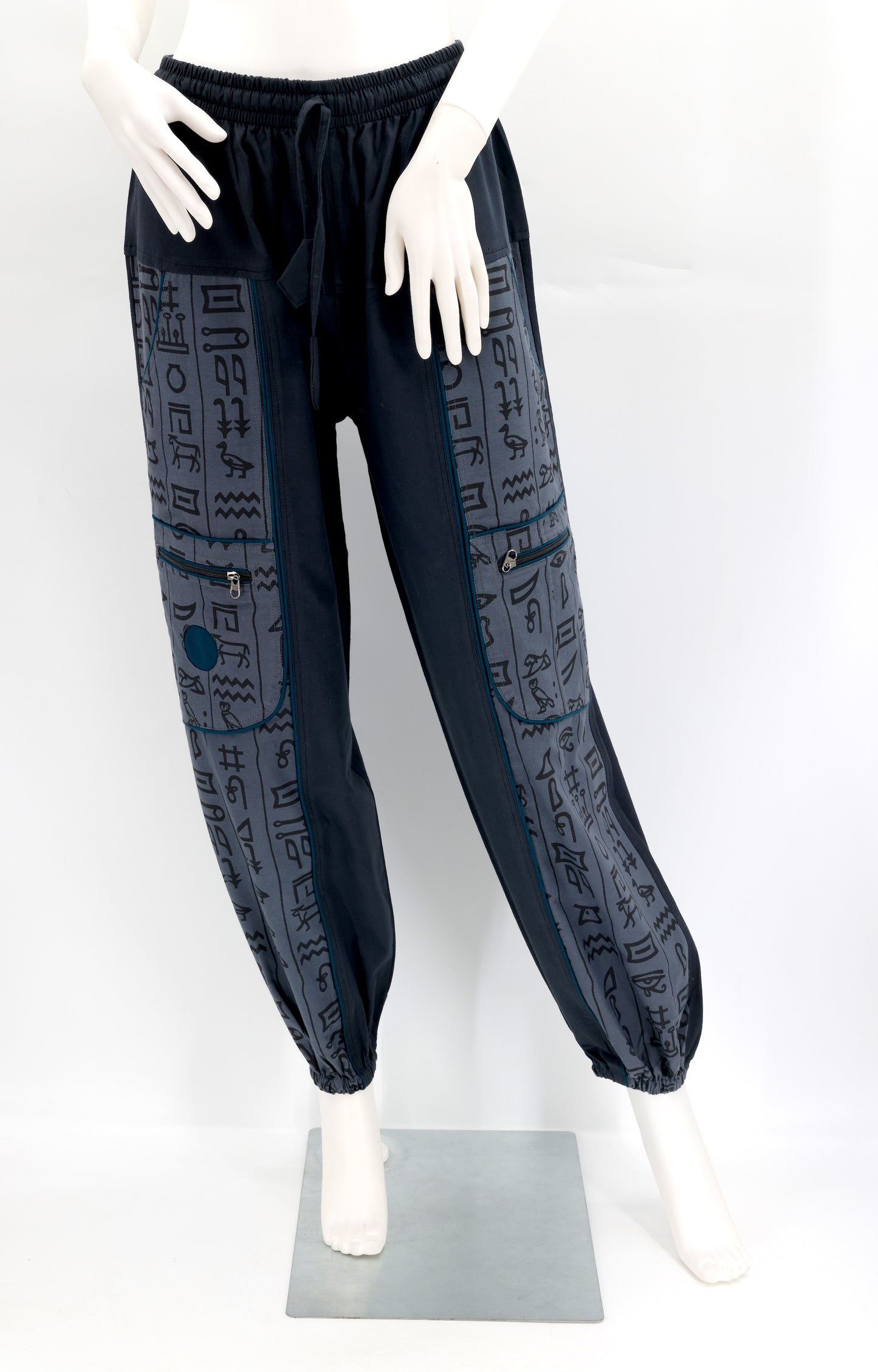 Cotton Hippie Handmade Harem Egyptian Hieroglyphics Print Bohemian Pants