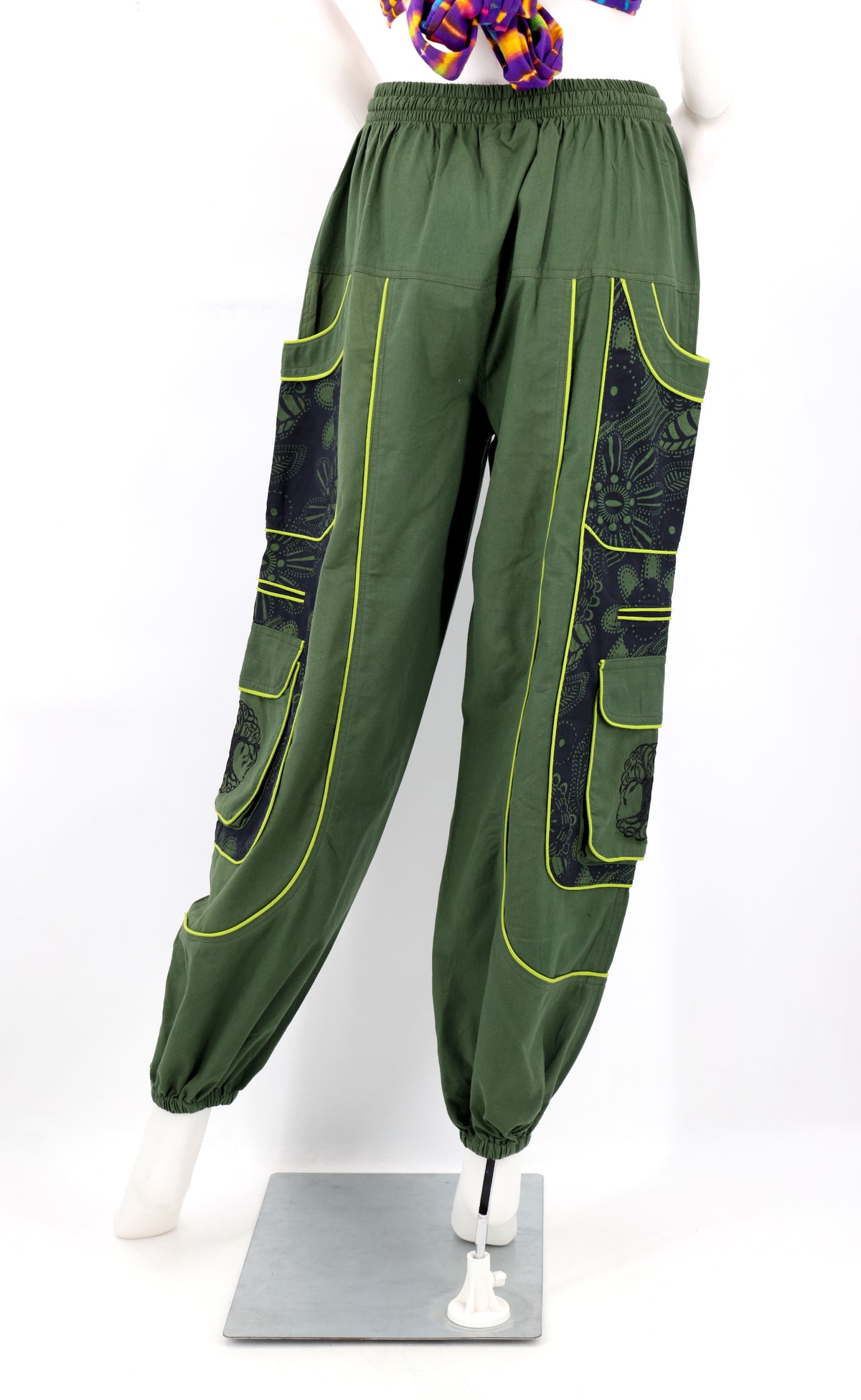Unorthodoxe bestickte Baum des Lebens-Hose mit Muster | Baumwoll-Haremshose