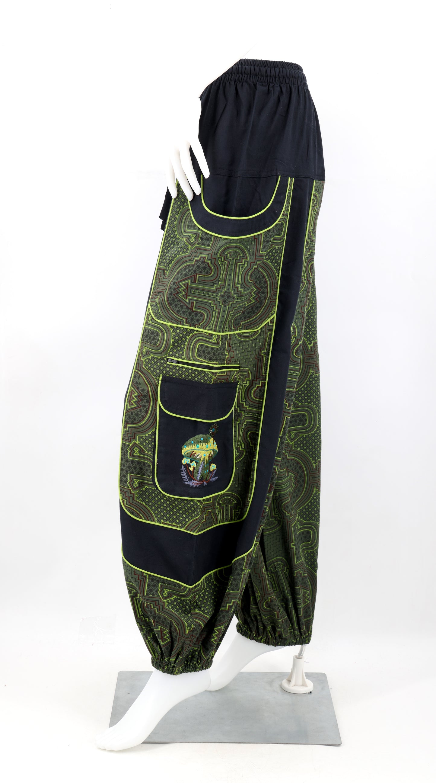 Spanish Tile Print Mushroom Print Harem Pants | Festival Pants