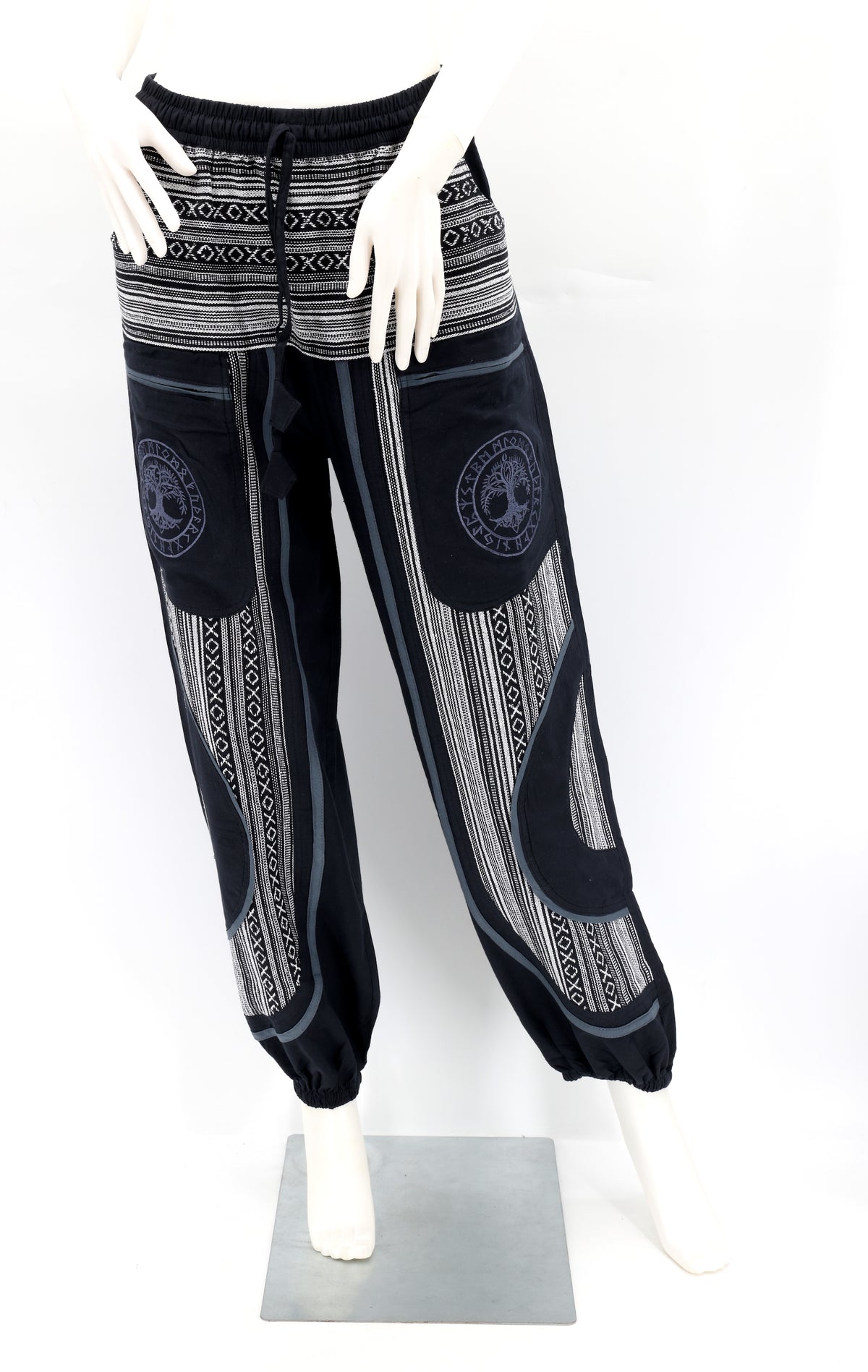 Pantalon sarouel Gheri Mix Yggdrasil avec arbre de vie brodé