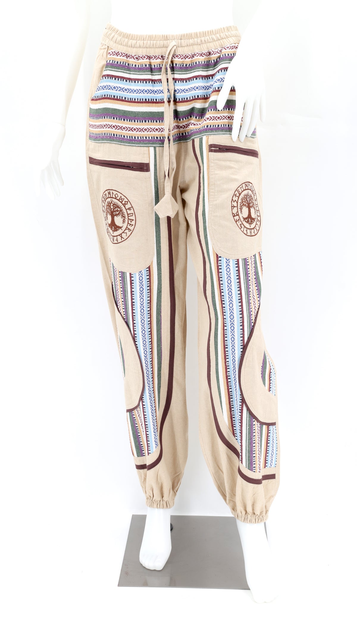 Pantalon sarouel Gheri Mix Yggdrasil avec arbre de vie brodé
