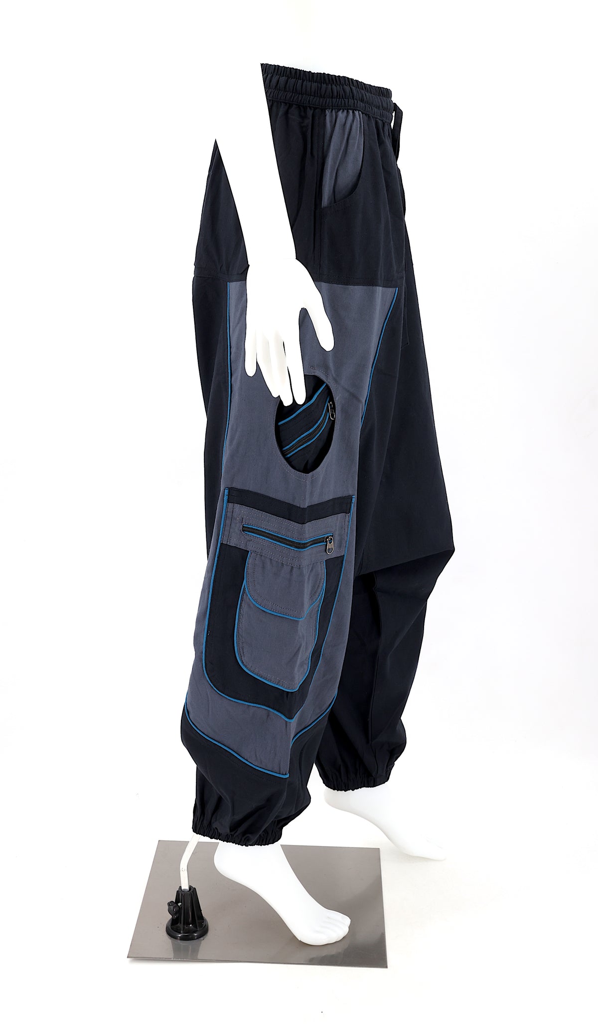 Pantalon brodé géométrie sacrée Fleur de Vie | Pantalon sarouel en coton