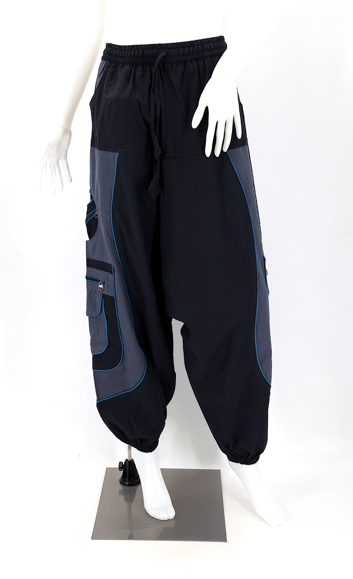 Pantalon brodé géométrie sacrée Fleur de Vie | Pantalon sarouel en coton