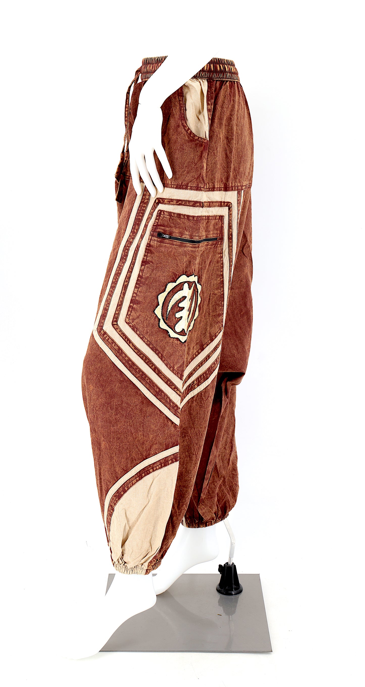 Cotton Hippie Handmade Harem Power of God & Flower of Life Embroidered Bohemian Pants