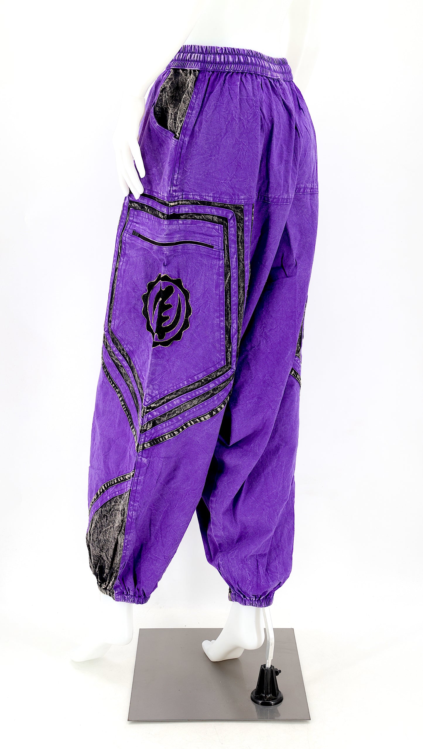 Cotton Hippie Handmade Harem Power of God & Flower of Life Embroidered Bohemian Pants