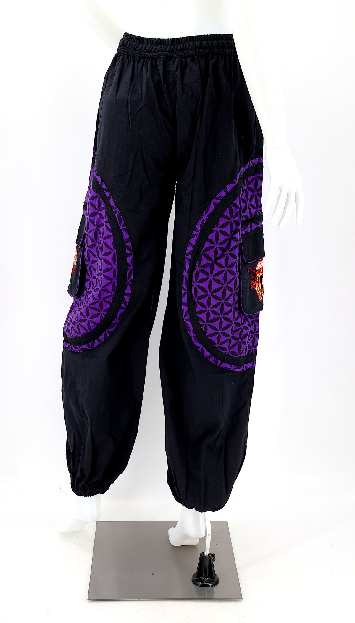 Rear view showcasing pocket placement and elastic waist