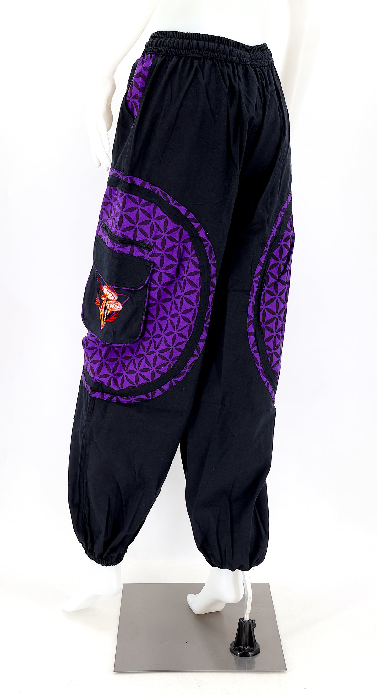 Rear view showcasing pocket placement and elastic waist