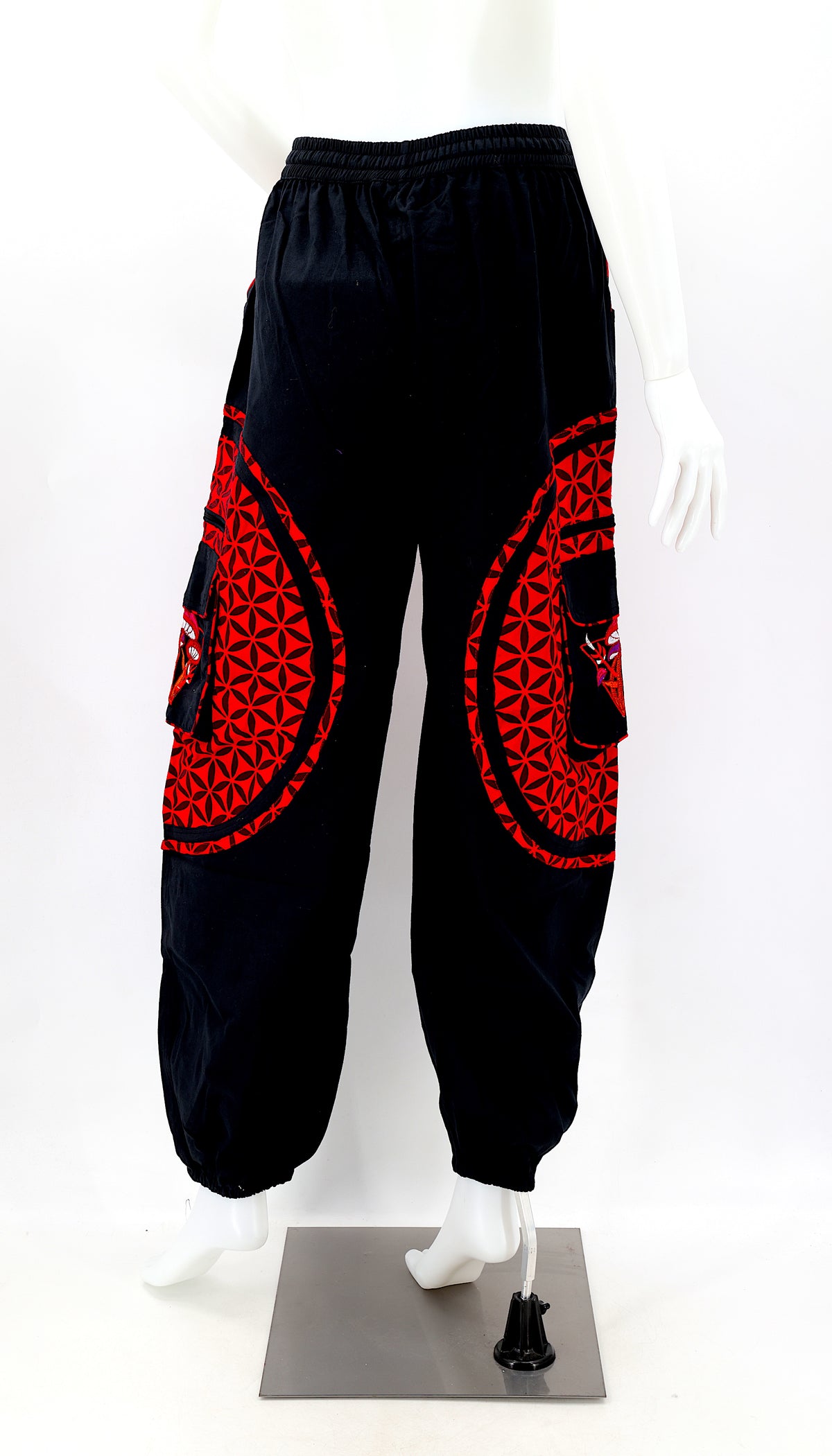 Rear view showcasing pocket placement and elastic waist