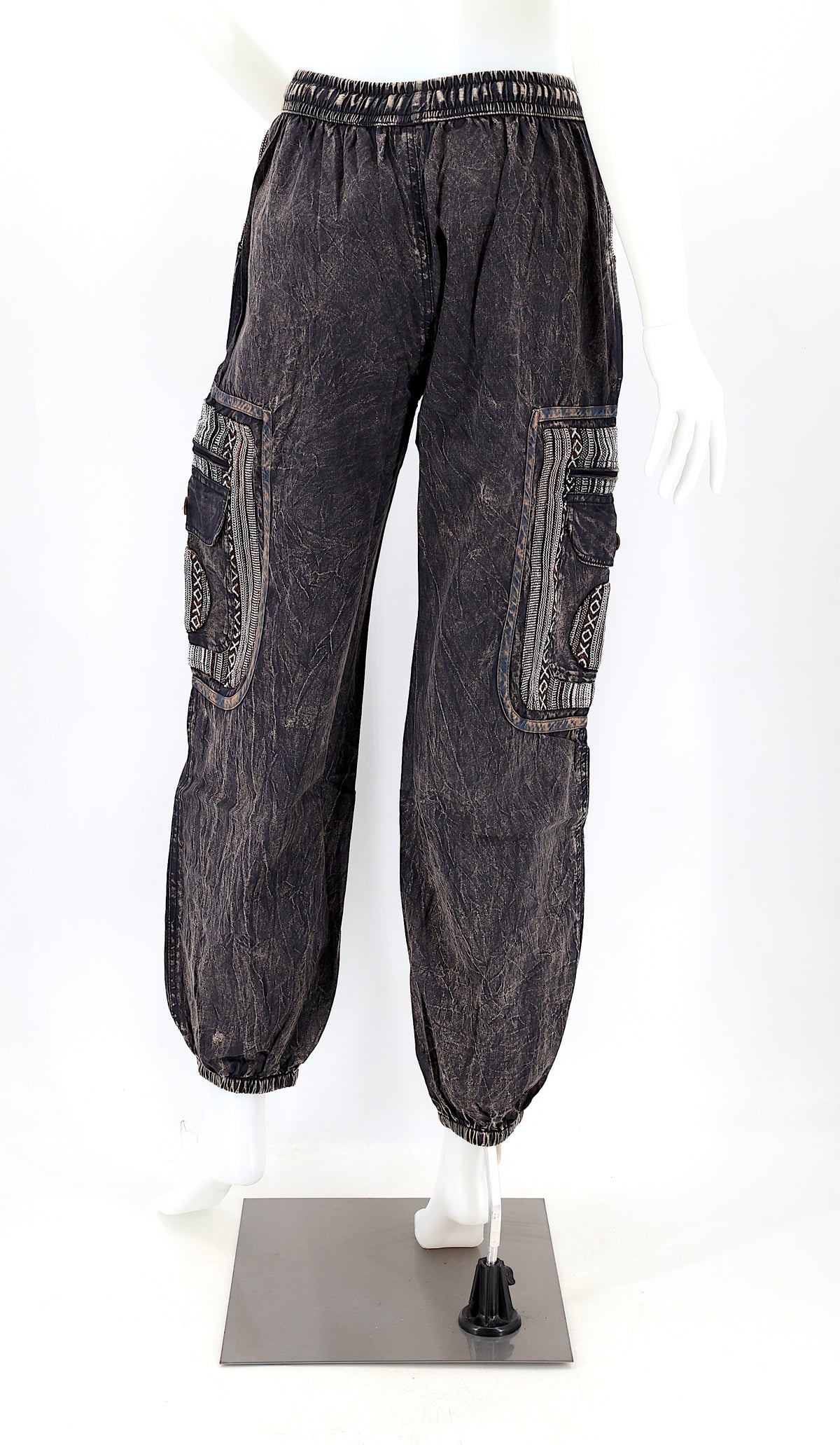Pantalon Sarouel Simple en Coton Gheri Mix Couleur Délavée