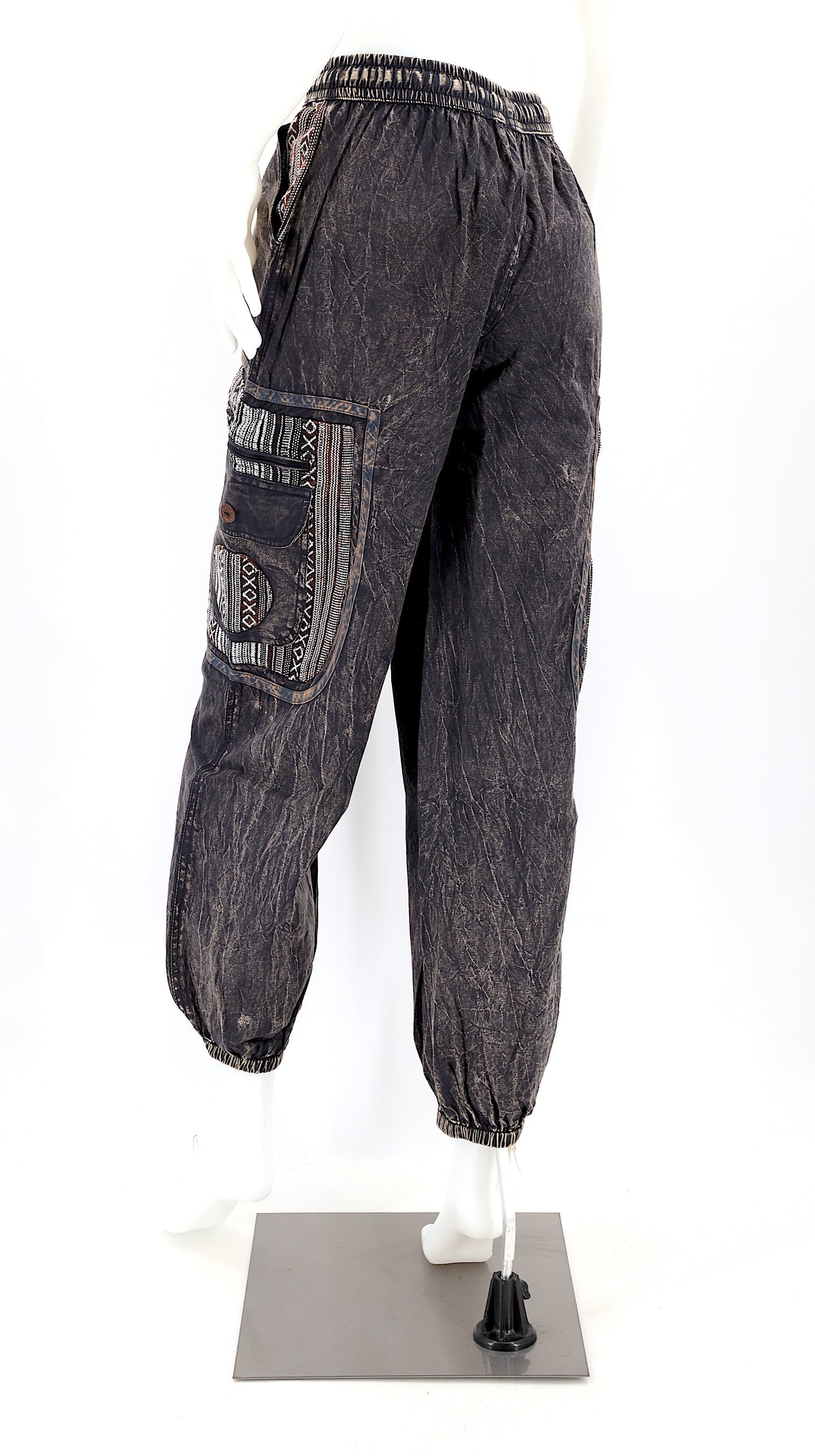 Pantalon Sarouel Simple en Coton Gheri Mix Couleur Délavée