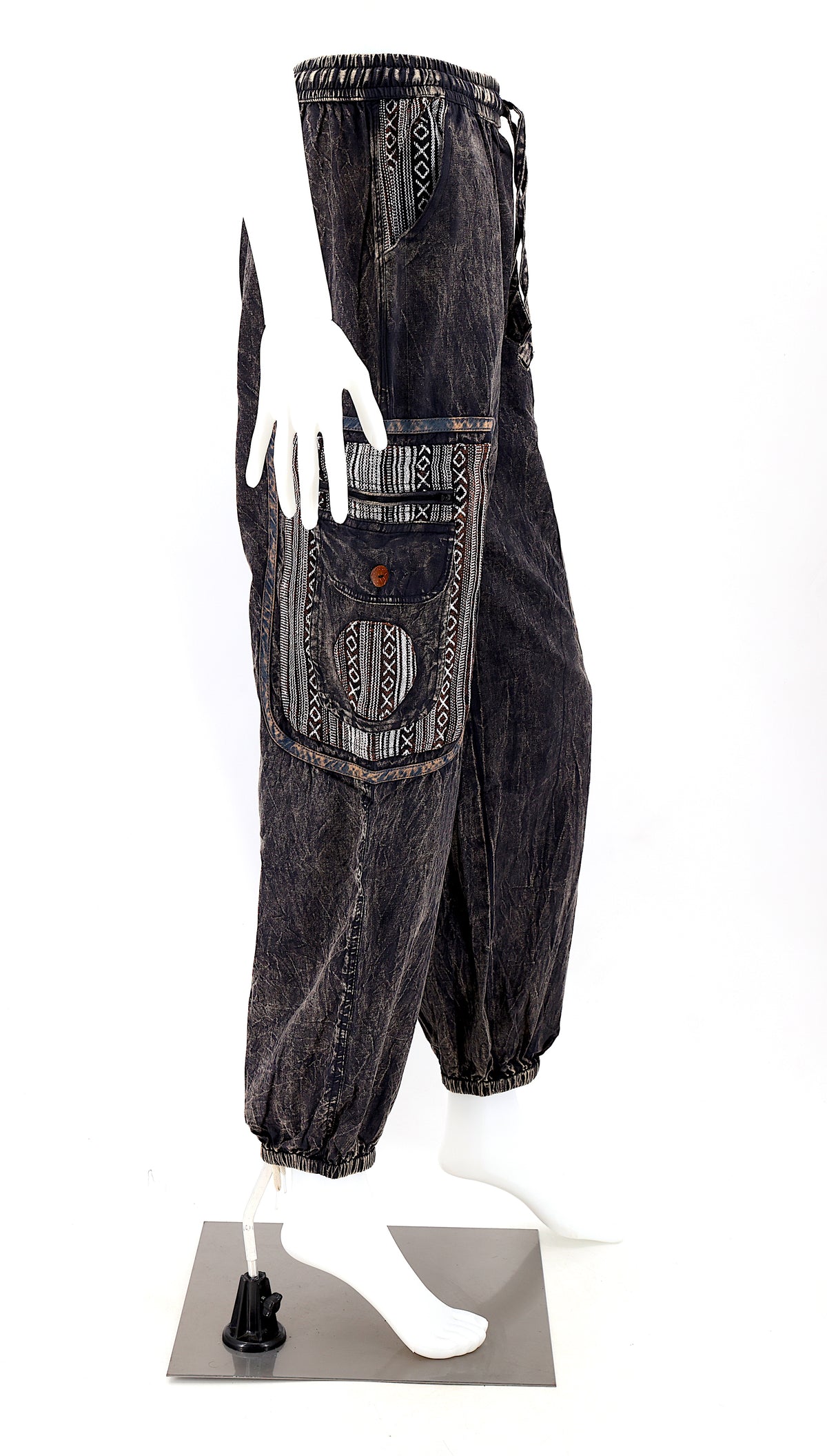 Pantalon Sarouel Simple en Coton Gheri Mix Couleur Délavée