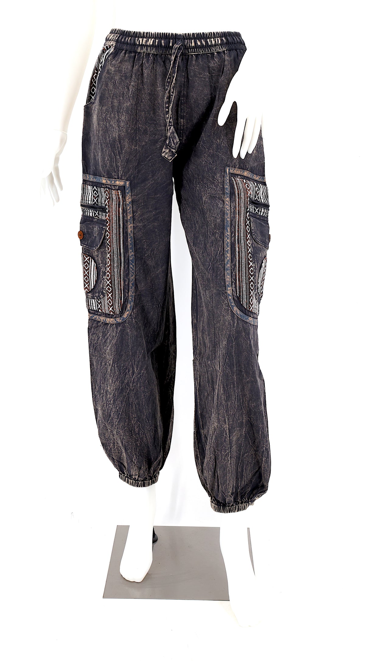 Pantalon Sarouel Simple en Coton Gheri Mix Couleur Délavée