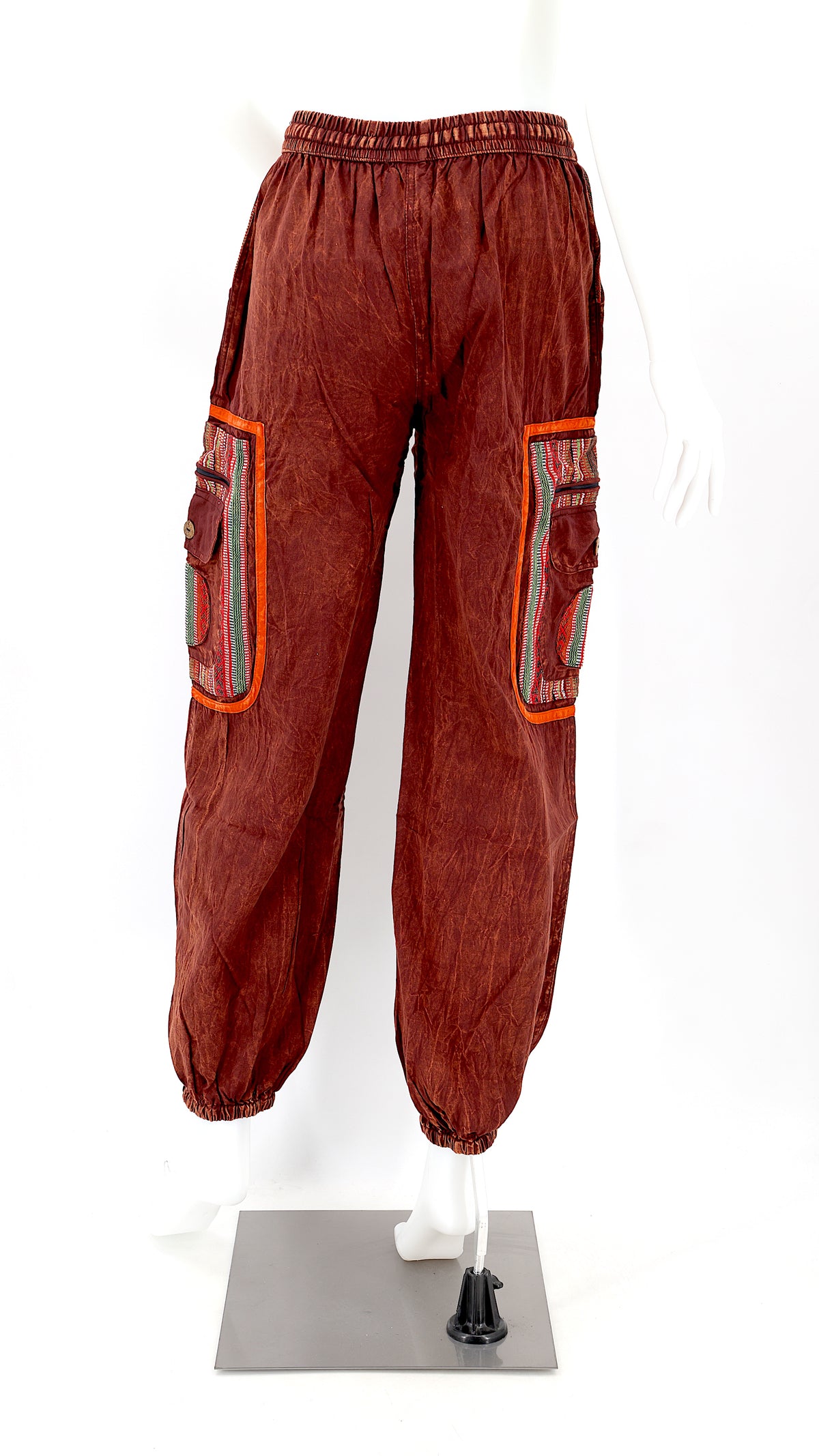 Pantalon Sarouel Simple en Coton Gheri Mix Couleur Délavée