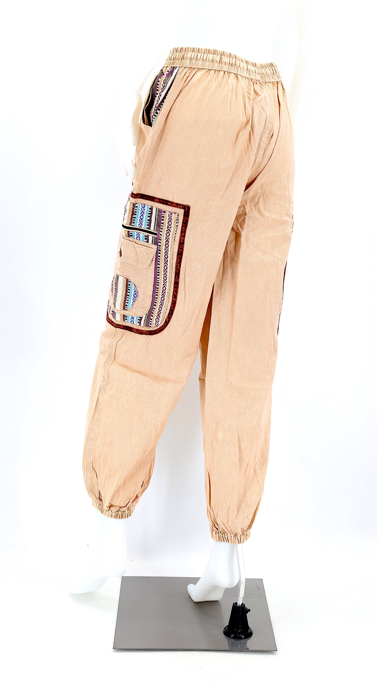 Pantalon Sarouel Simple en Coton Gheri Mix Couleur Délavée