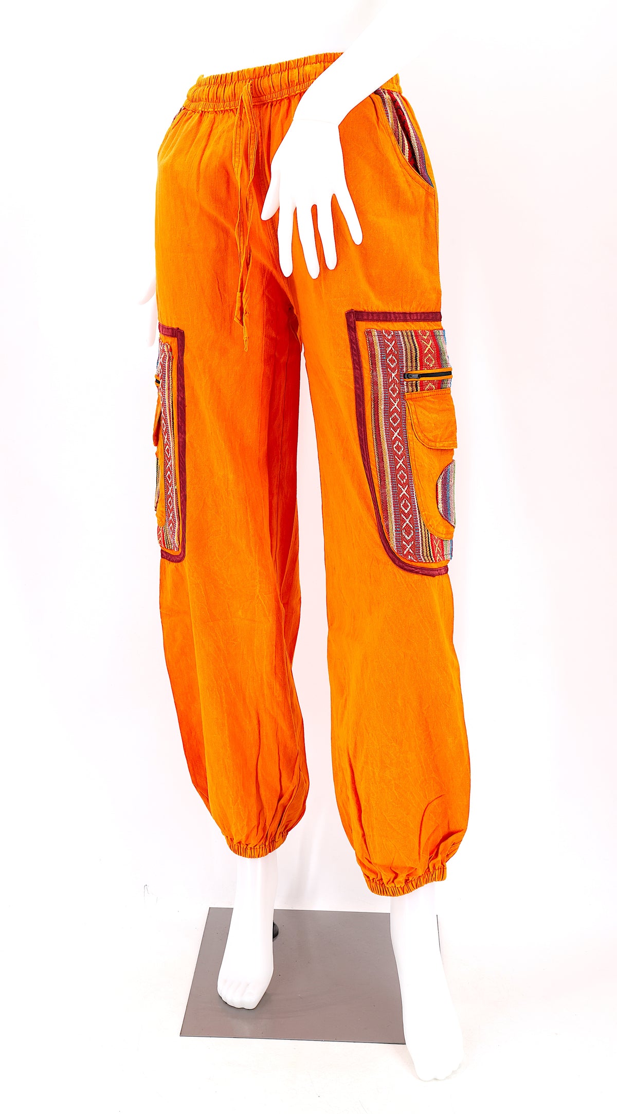 Pantalon Sarouel Simple en Coton Gheri Mix Couleur Délavée