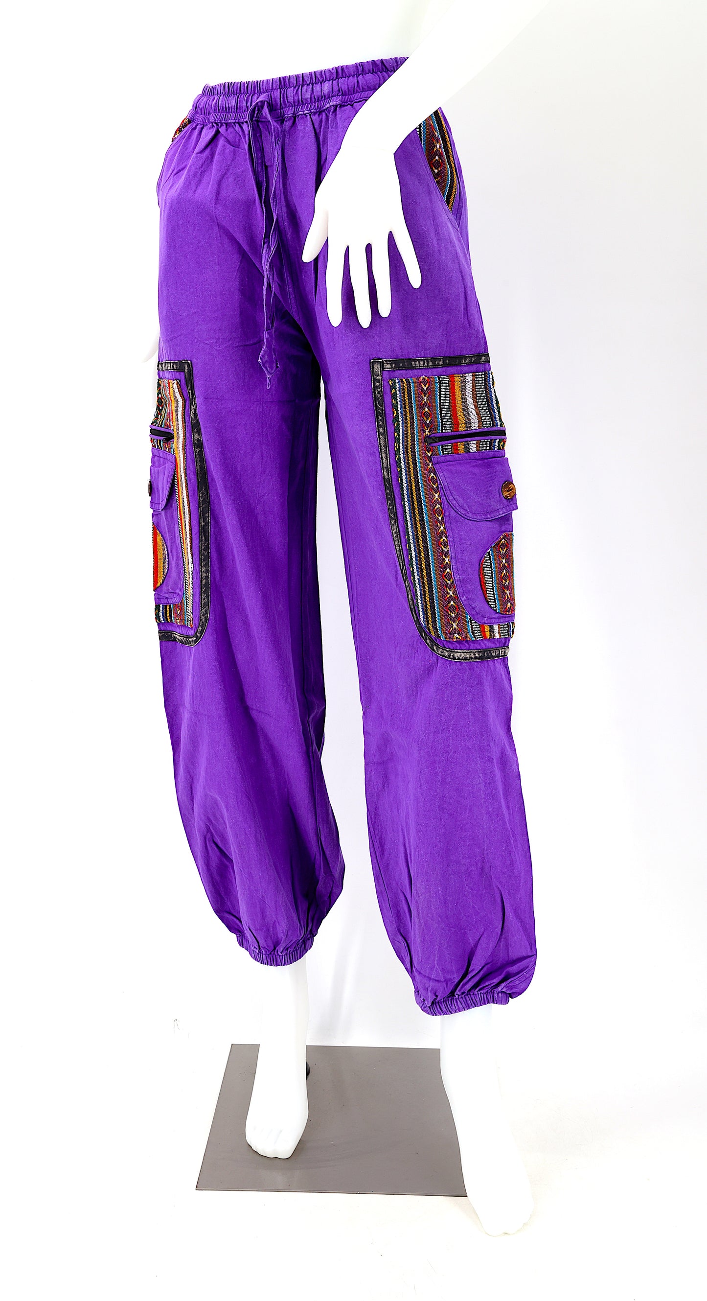 Pantalon Sarouel Simple en Coton Gheri Mix Couleur Délavée