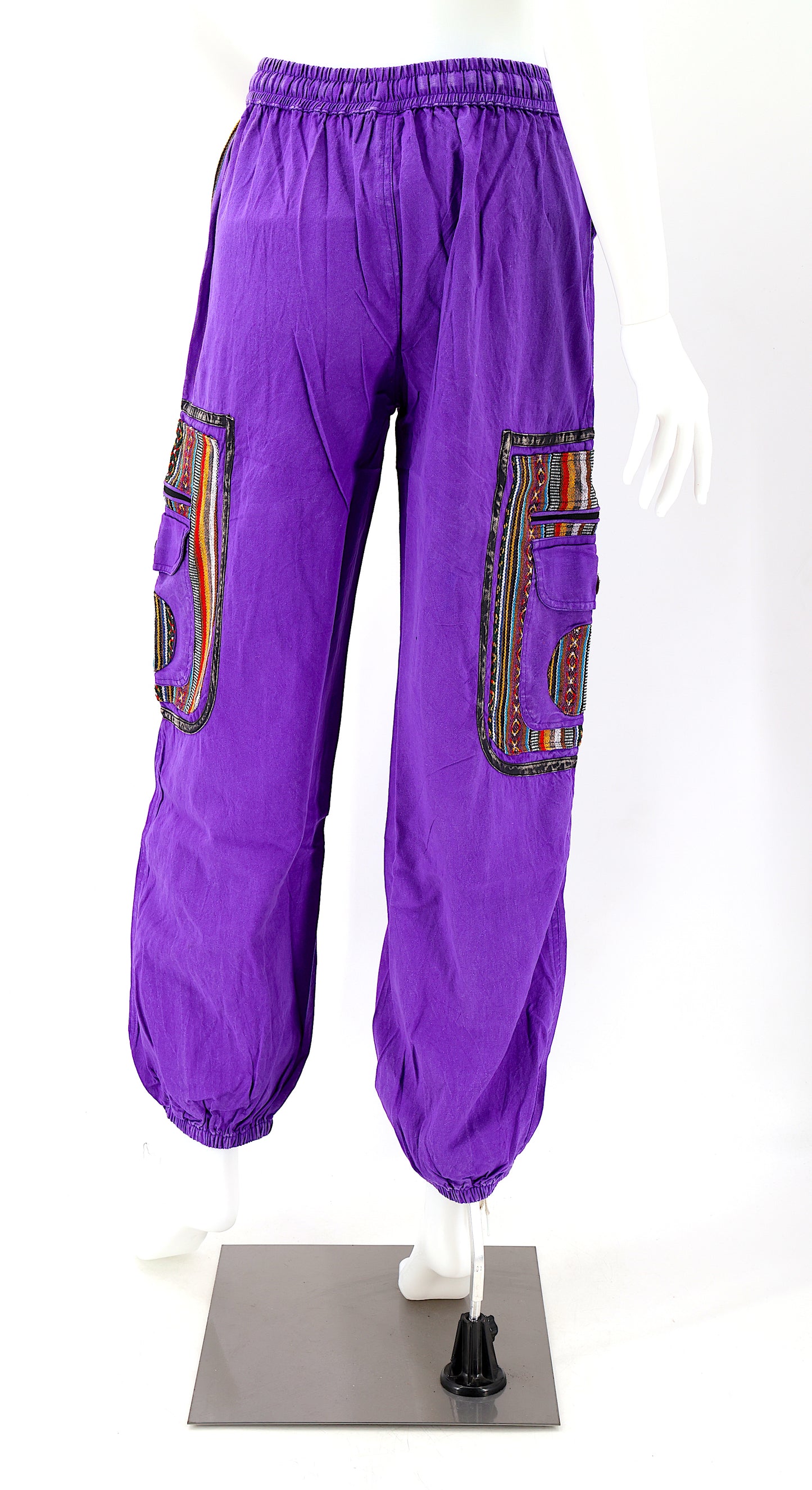 Pantalon Sarouel Simple en Coton Gheri Mix Couleur Délavée