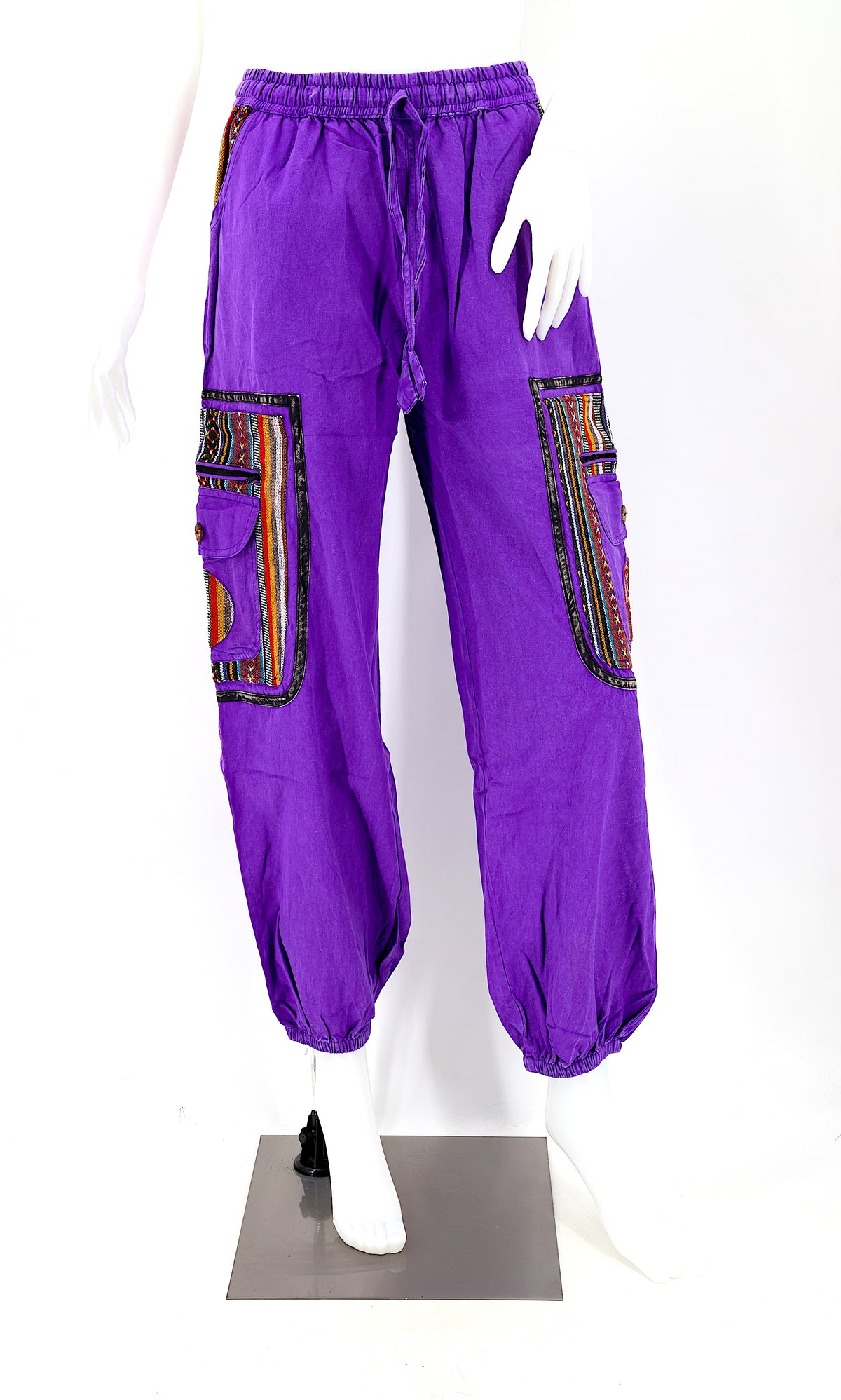Pantalon Sarouel Simple en Coton Gheri Mix Couleur Délavée