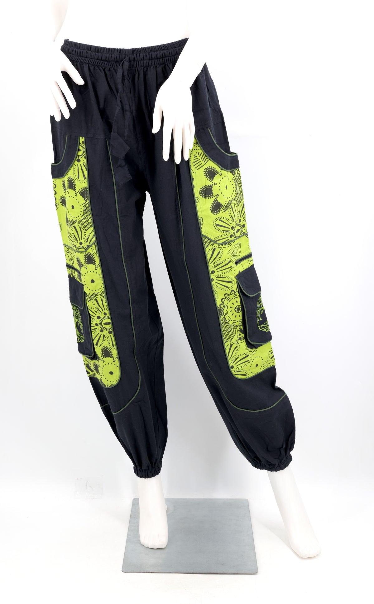 Unorthodoxe bestickte Baum des Lebens-Hose mit Muster | Baumwoll-Haremshose