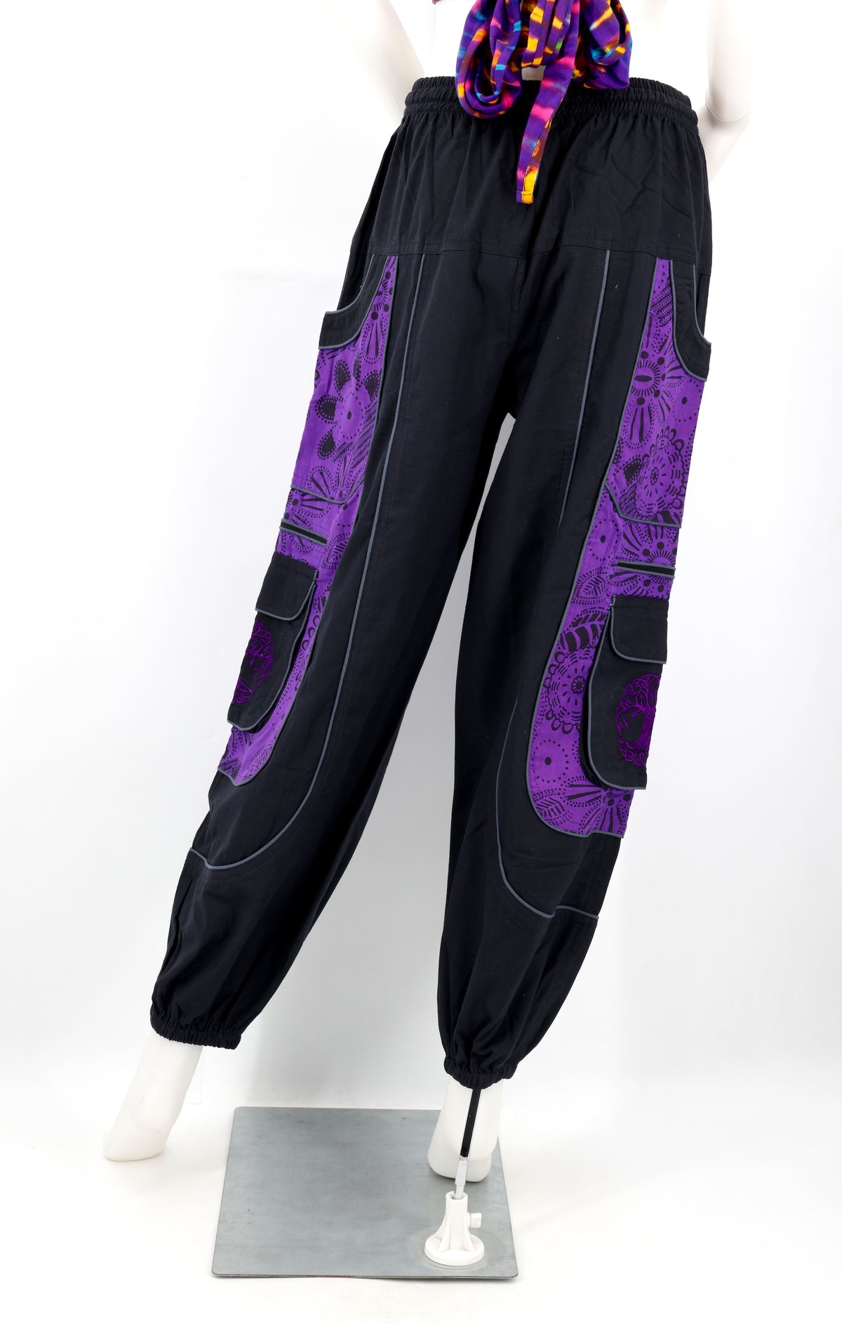 Unorthodoxe bestickte Baum des Lebens-Hose mit Muster | Baumwoll-Haremshose