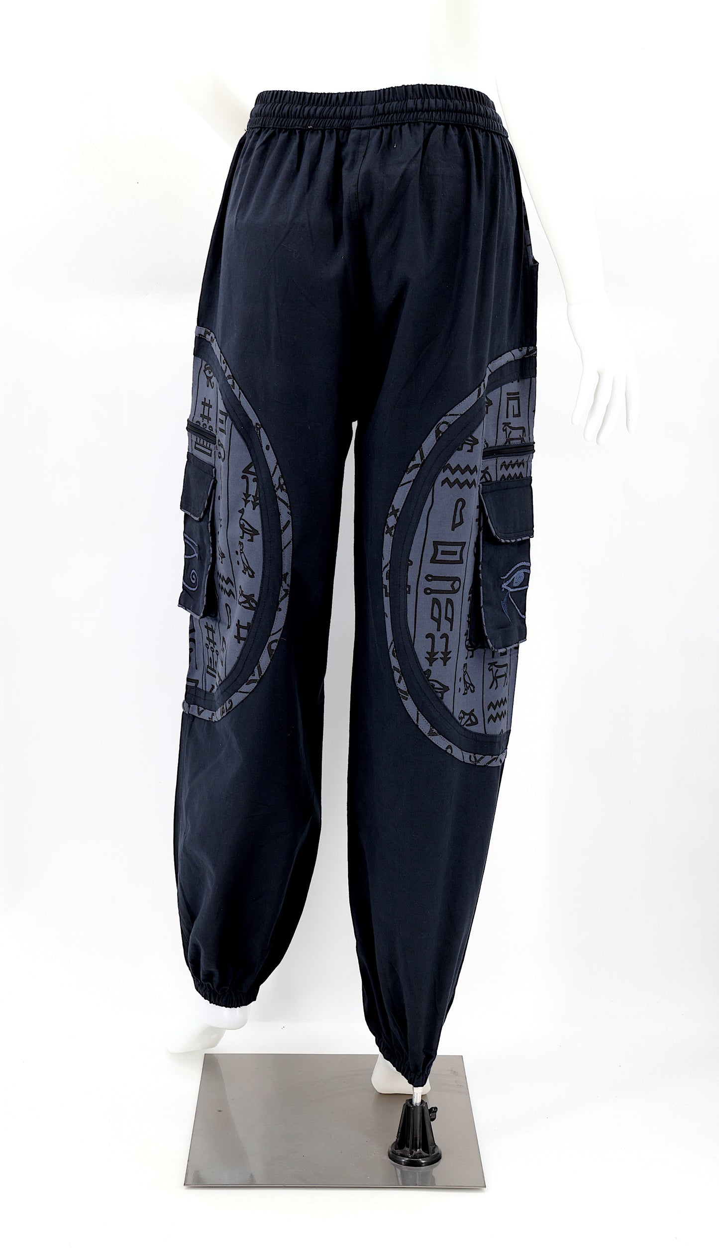 Cotton Hippie Handmade Harem Eye of Ra and Eye of Horus Embroidered Bohemian Pants