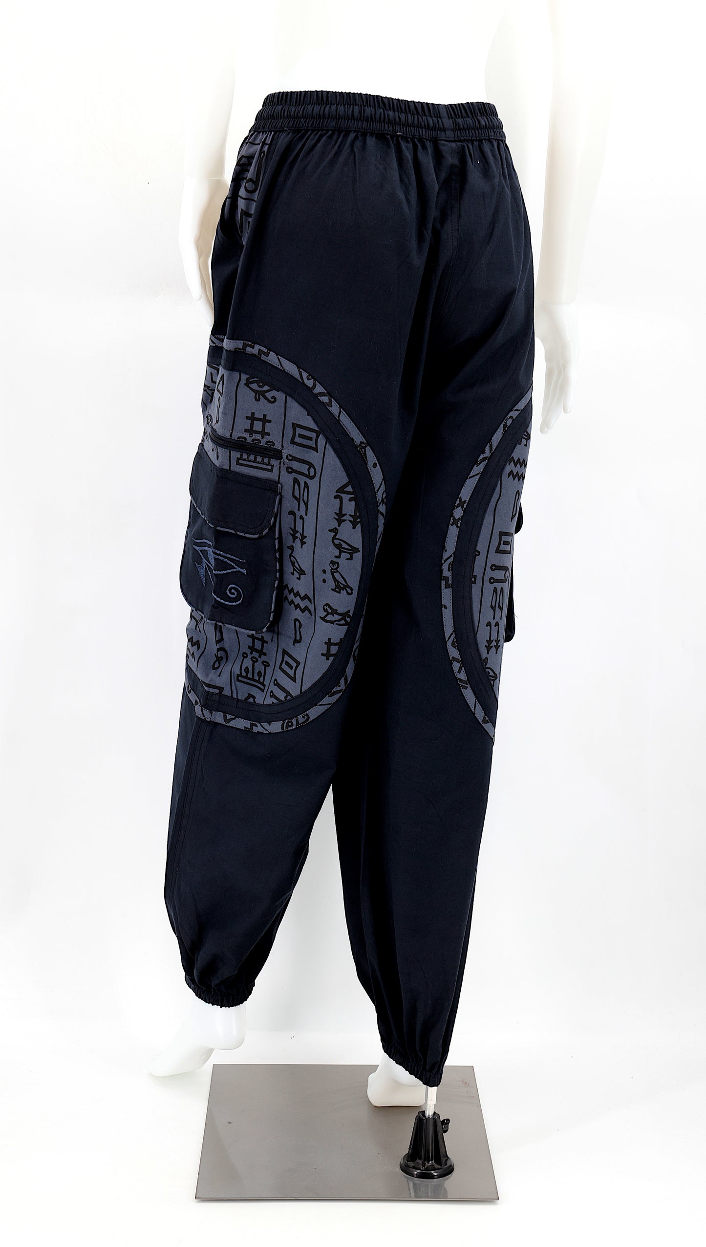 Cotton Hippie Handmade Harem Eye of Ra and Eye of Horus Embroidered Bohemian Pants