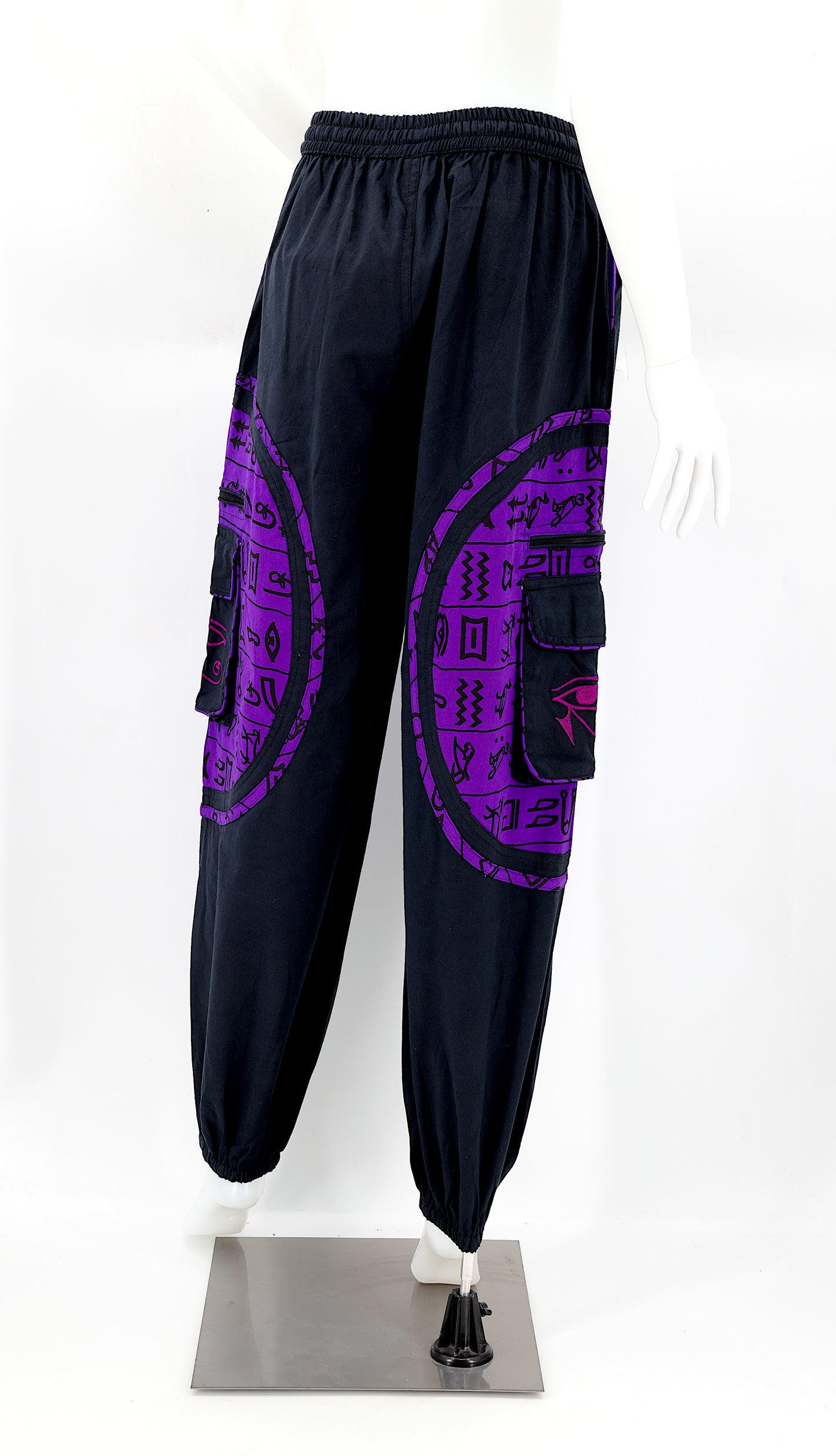 Cotton Hippie Handmade Harem Eye of Ra and Eye of Horus Embroidered Bohemian Pants