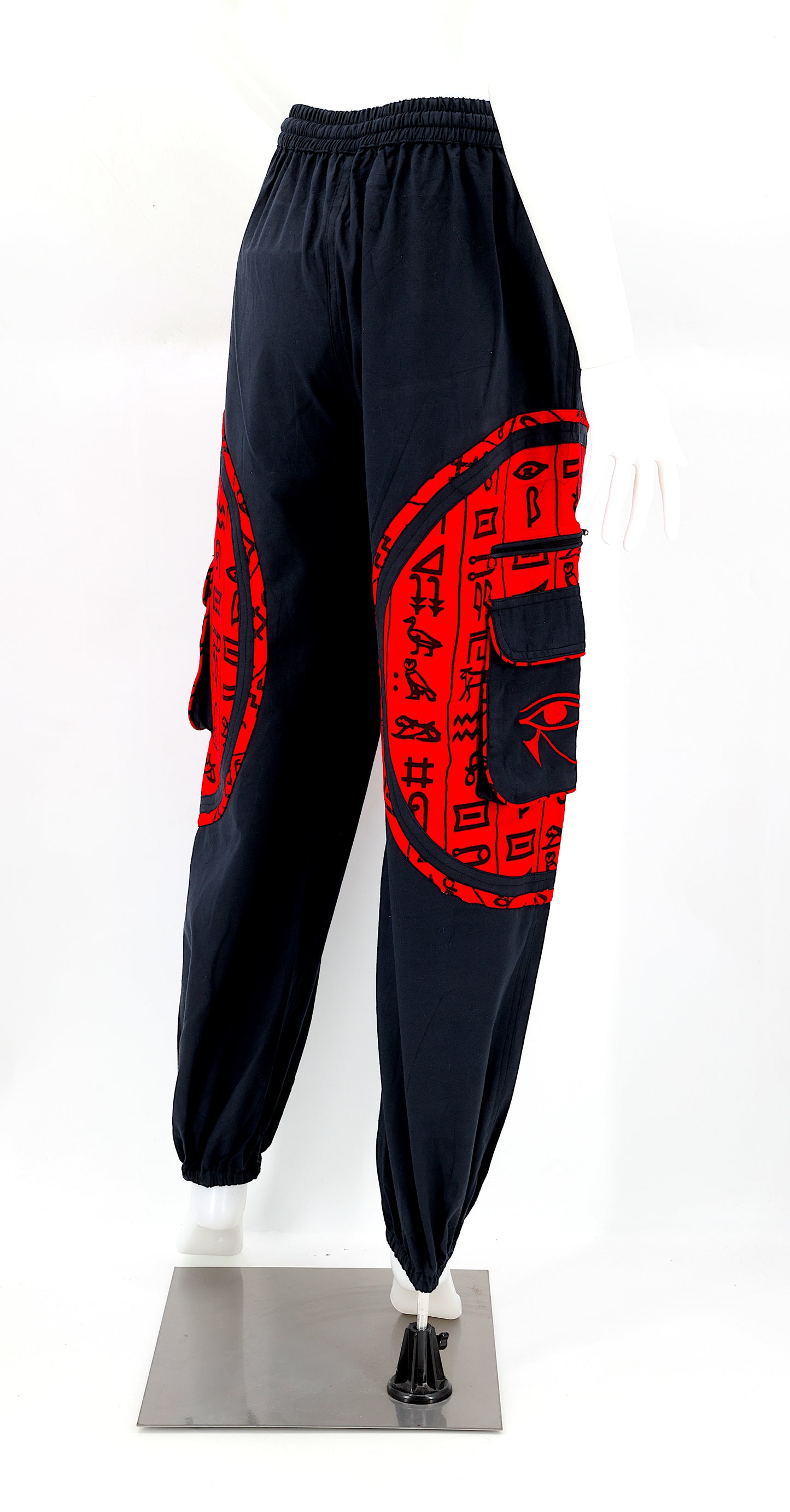 Cotton Hippie Handmade Harem Eye of Ra and Eye of Horus Embroidered Bohemian Pants