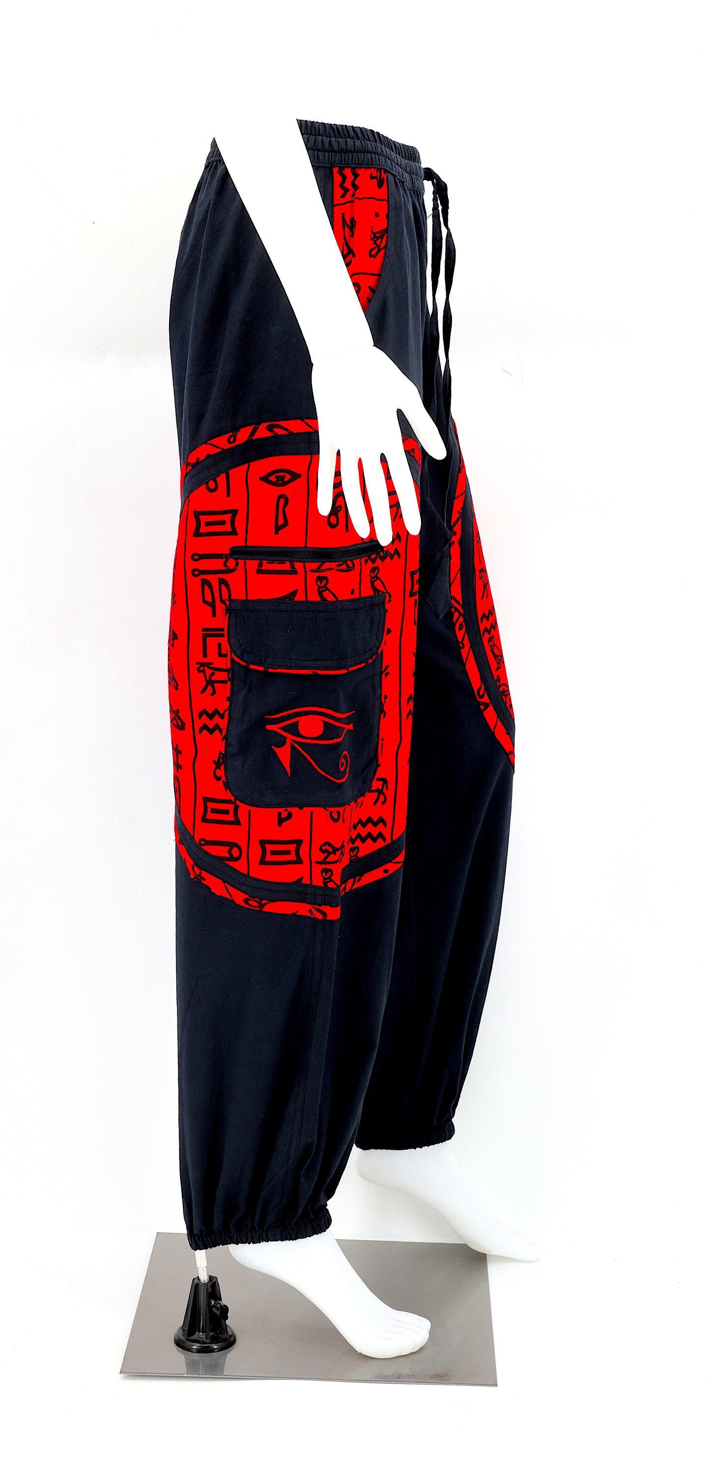 Cotton Hippie Handmade Harem Eye of Ra and Eye of Horus Embroidered Bohemian Pants