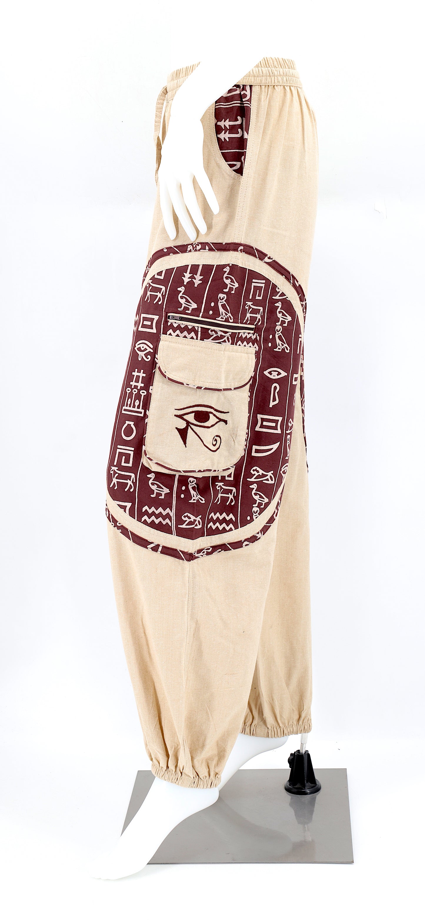 Cotton Hippie Handmade Harem Eye of Ra and Eye of Horus Embroidered Bohemian Pants