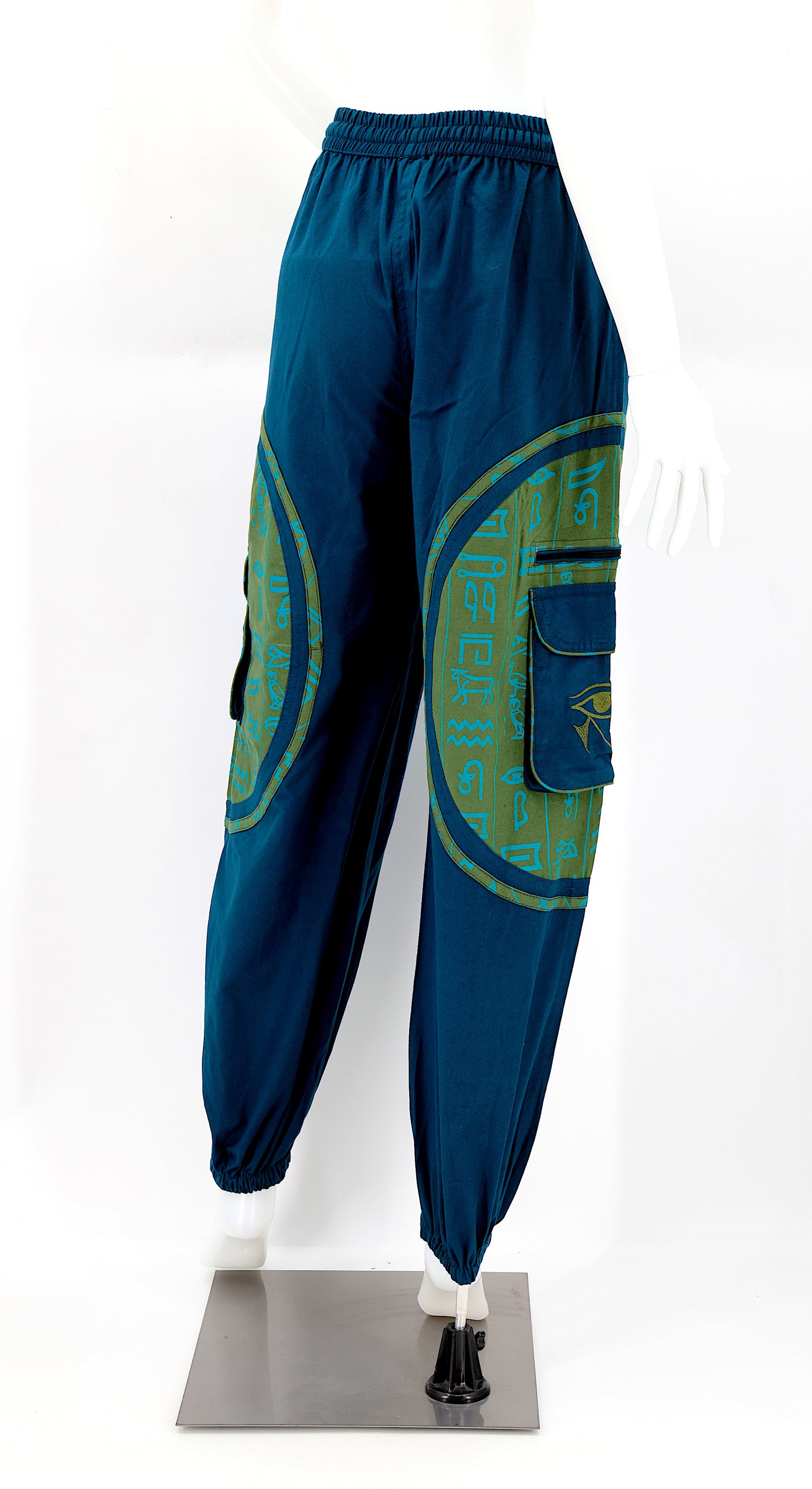 Cotton Hippie Handmade Harem Eye of Ra and Eye of Horus Embroidered Bohemian Pants