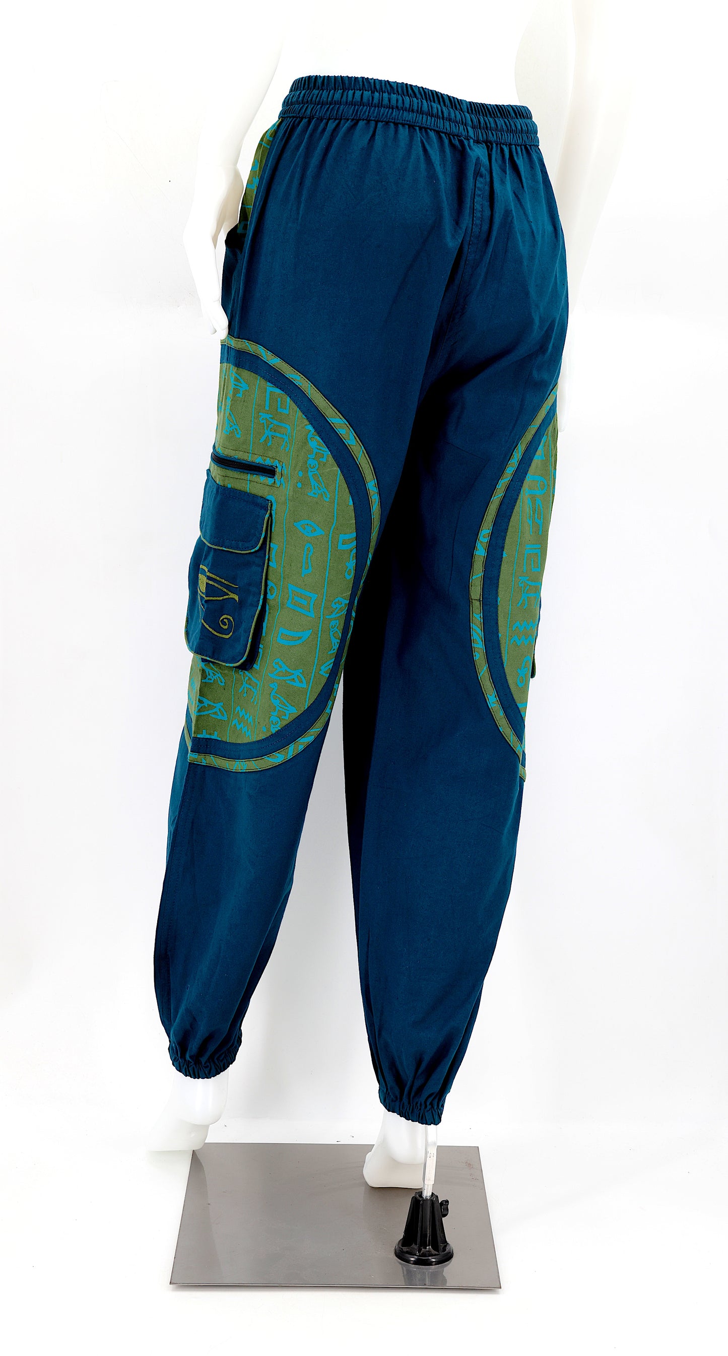 Cotton Hippie Handmade Harem Eye of Ra and Eye of Horus Embroidered Bohemian Pants