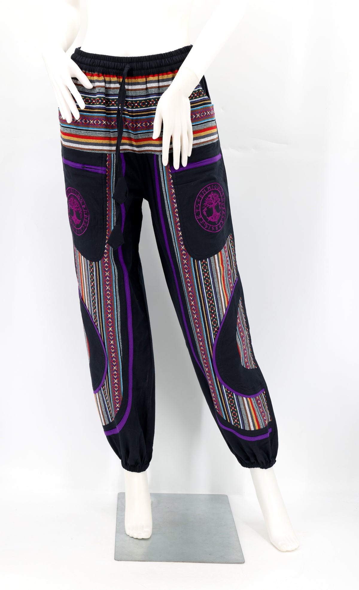 Pantalon sarouel Gheri Mix Yggdrasil avec arbre de vie brodé