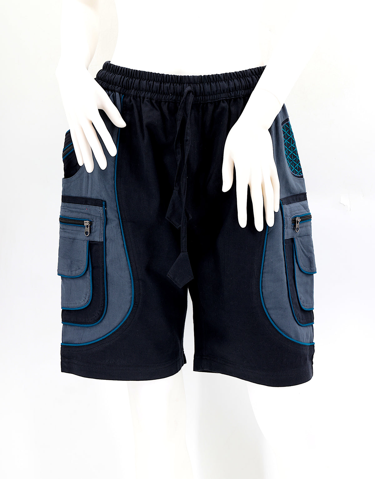 Bestickte Baumwollshorts „Blume des Lebens“
