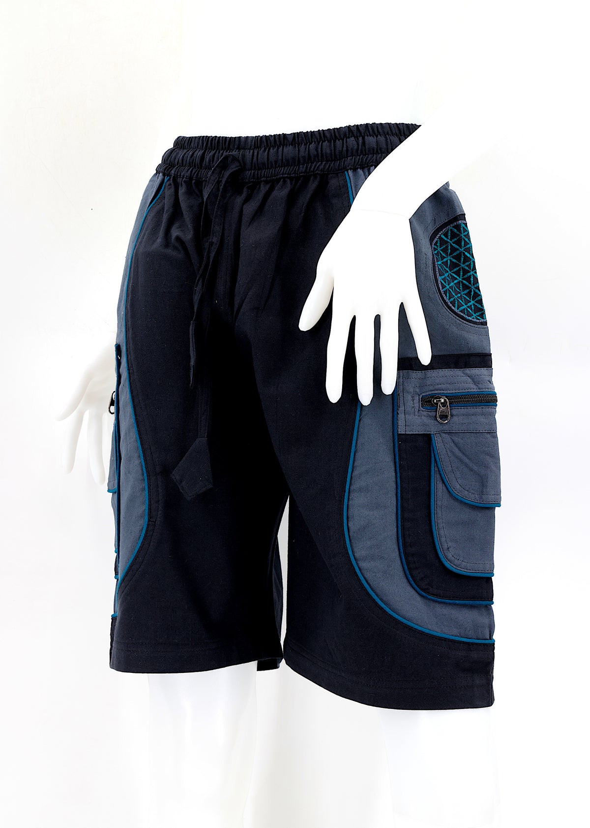Bestickte Baumwollshorts „Blume des Lebens“