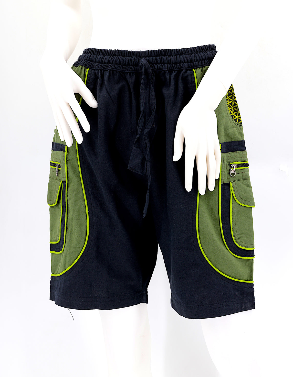 Bestickte Baumwollshorts „Blume des Lebens“