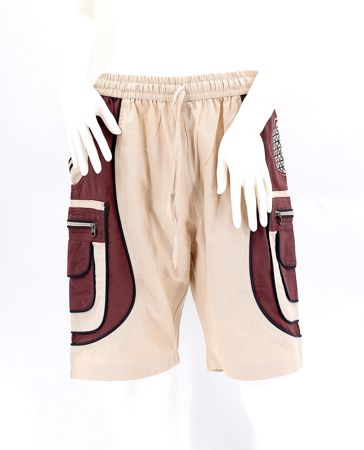 Bestickte Baumwollshorts „Blume des Lebens“