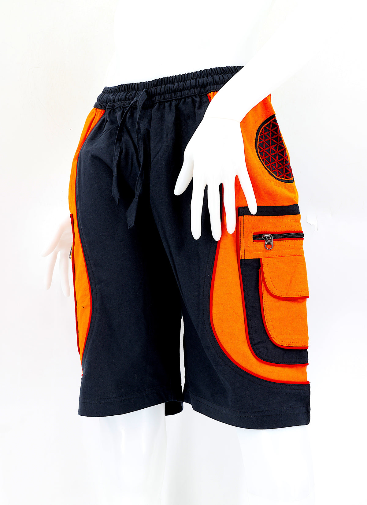 Bestickte Baumwollshorts „Blume des Lebens“