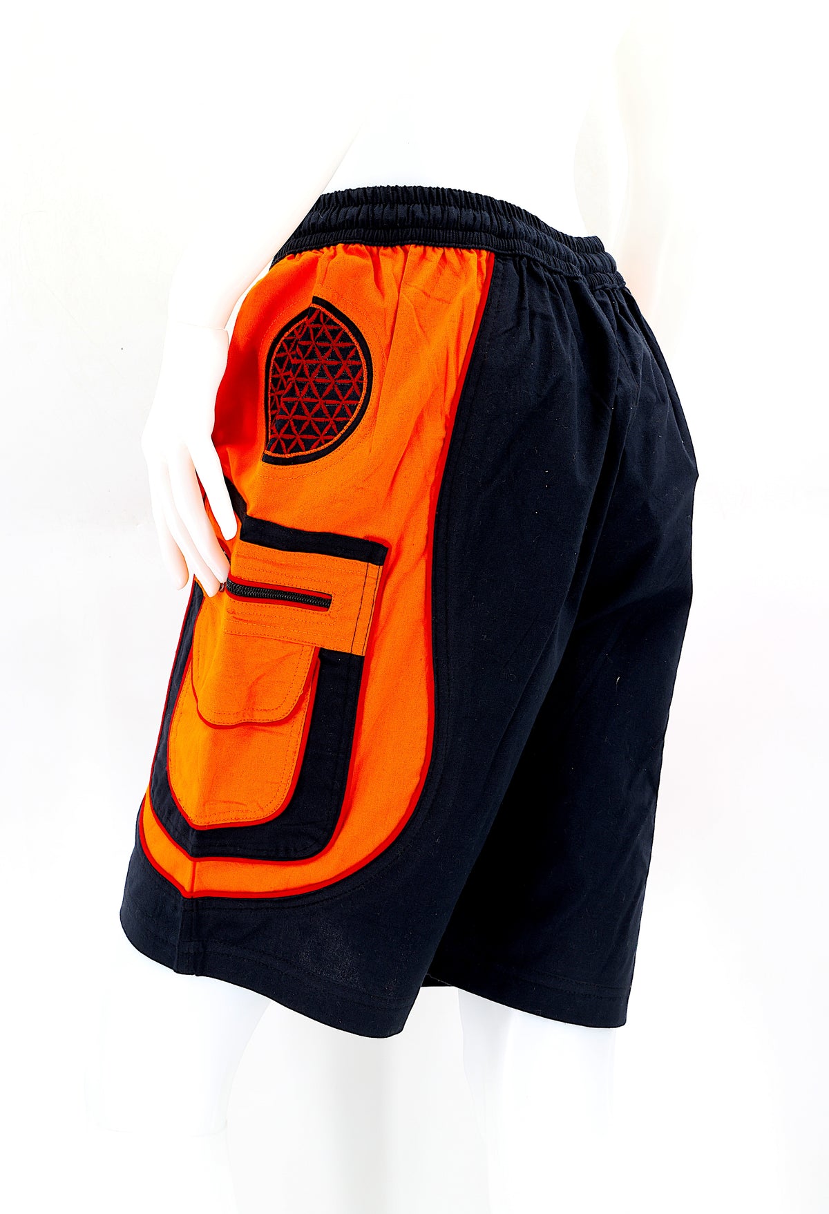 Bestickte Baumwollshorts „Blume des Lebens“